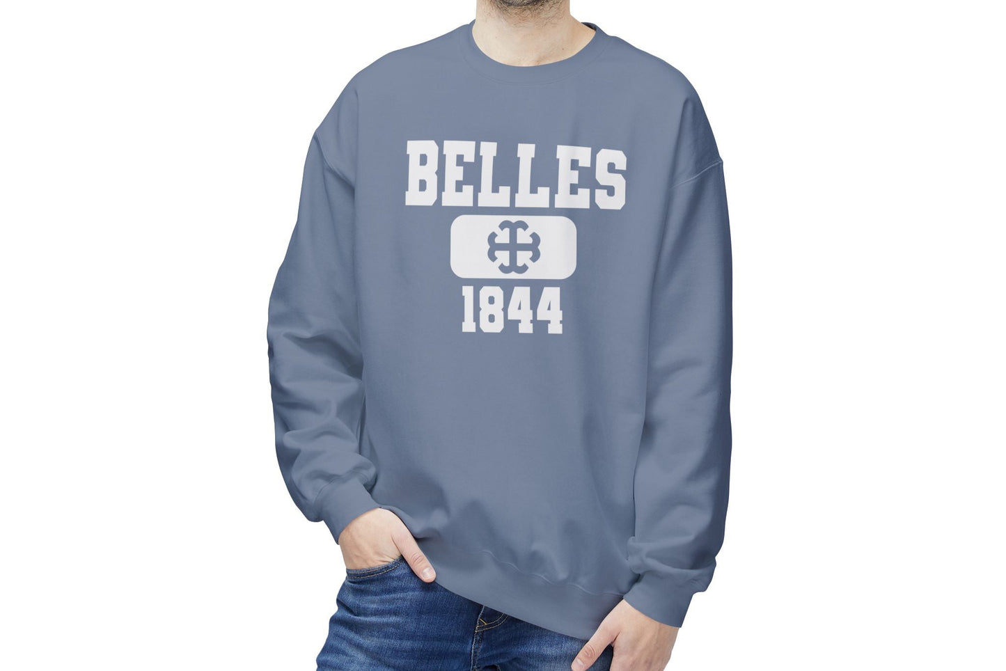 Saint Mary's College Belles 1844 Lightweight Crewneck | French Cross | Better in Blue Co.