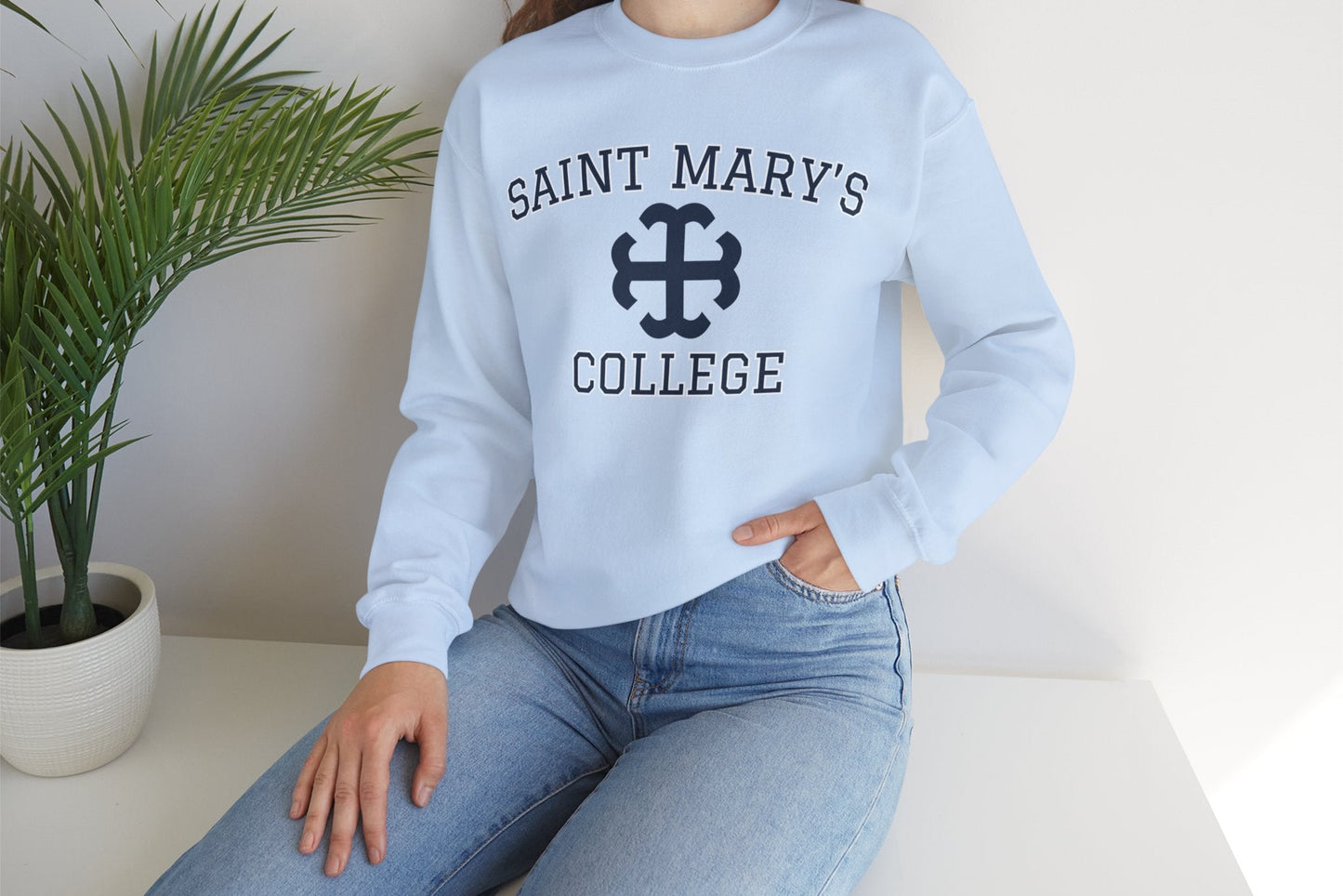 Saint Mary's College Crewneck Navy/White | Smick | French Cross | Better in Blue Co.
