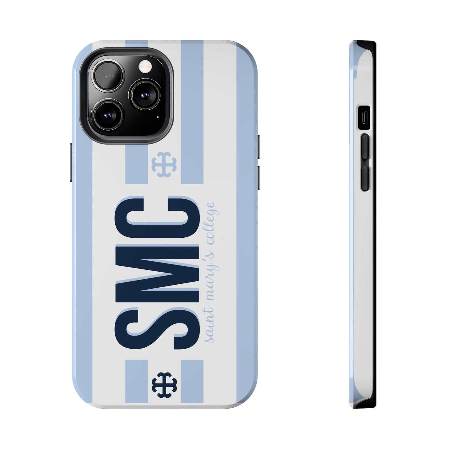 Saint Mary's College Belles Blue Striped Phone Case | French Cross | Better in Blue Co.