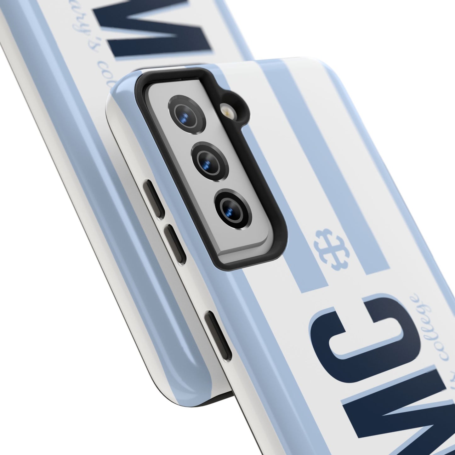 Saint Mary's College Belles Blue Striped Phone Case | French Cross | Better in Blue Co.