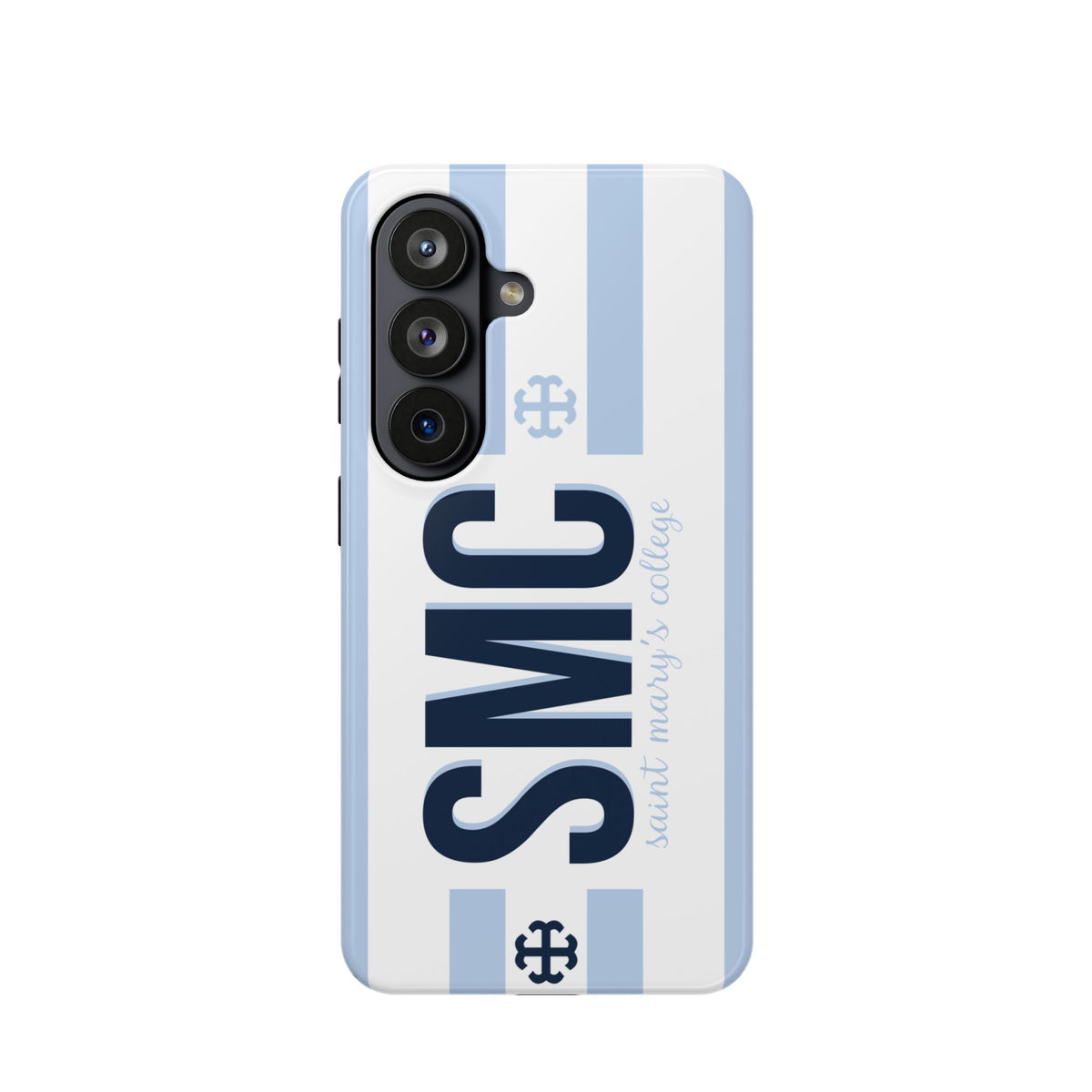 Saint Mary's College Belles Blue Striped Phone Case | French Cross | Better in Blue Co.