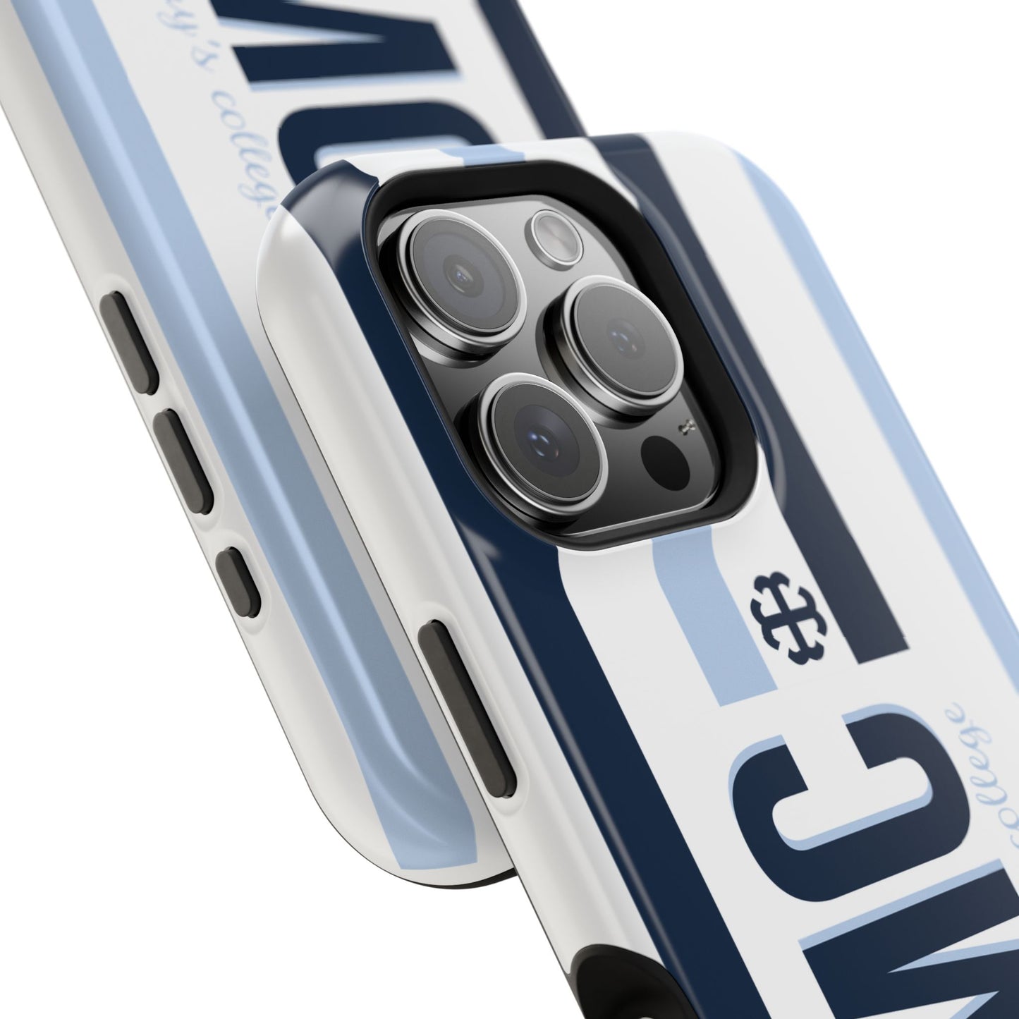 Saint Mary's College Navy/Belles Blue Striped Magnetic Phone Case | French Cross | Better in Blue Co.