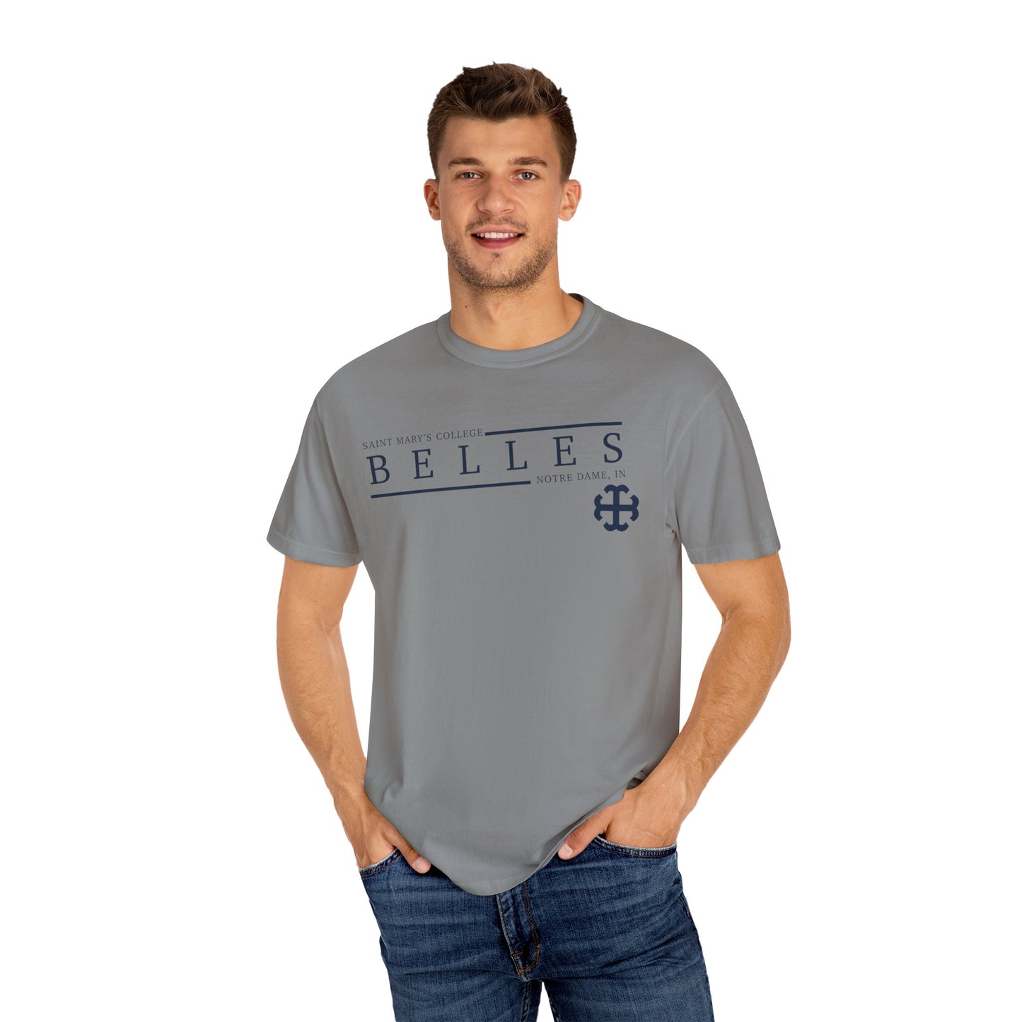 Saint Mary's College Belles Comfort Colors Unisex T-Shirt | French Cross | Notre Dame, IN | Better in Blue Co.