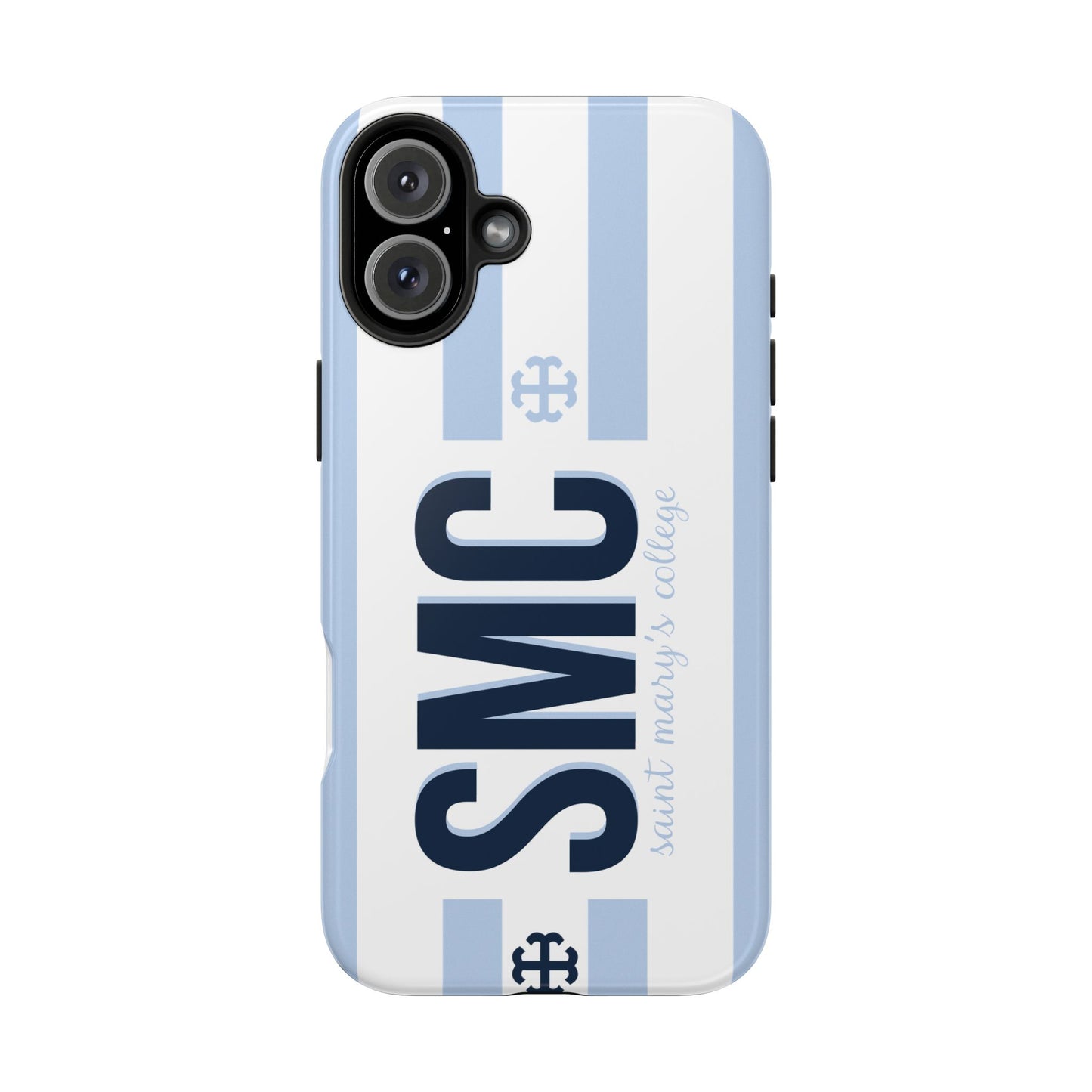 Saint Mary's College Belles Blue Striped Phone Case | French Cross | Better in Blue Co.