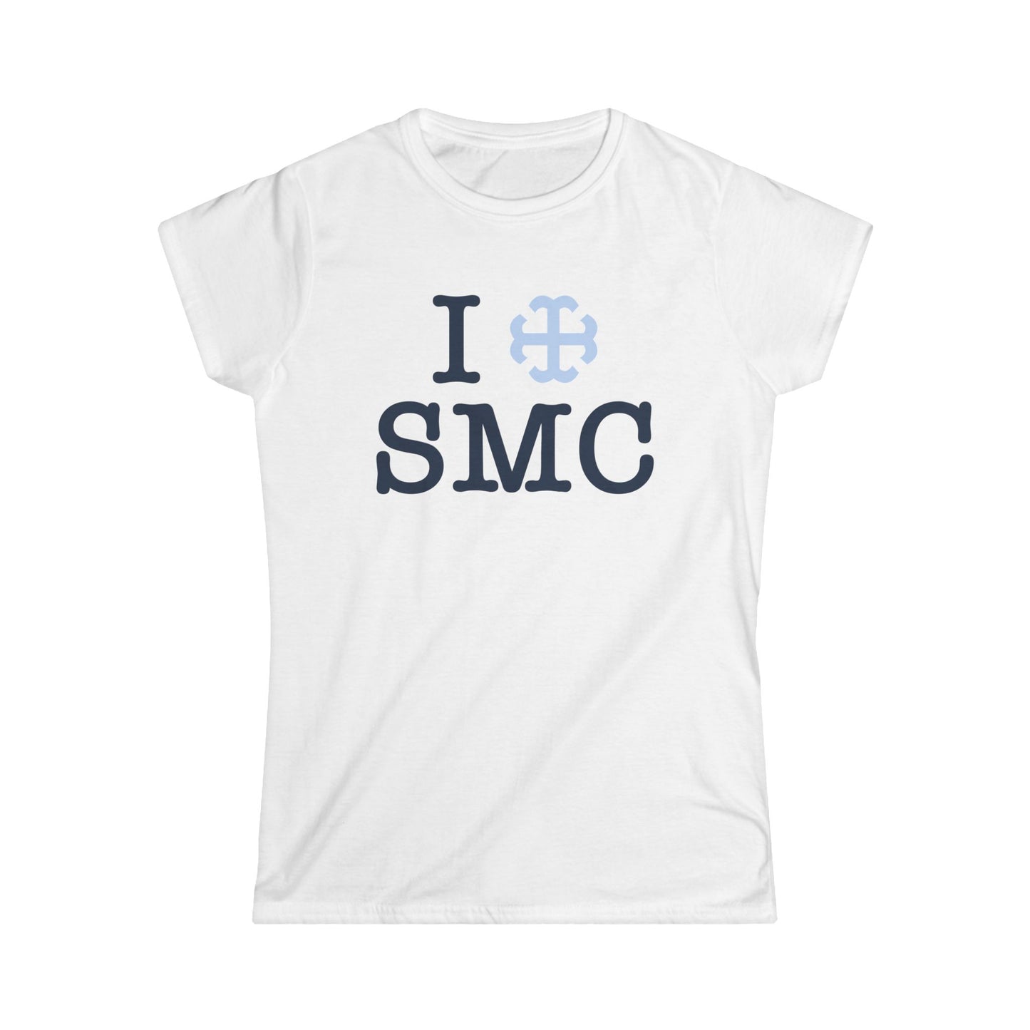 Saint Mary's College "I Heart SMC" Women's Softstyle Tee | French Cross | Belles Blue | Better in Blue Co.