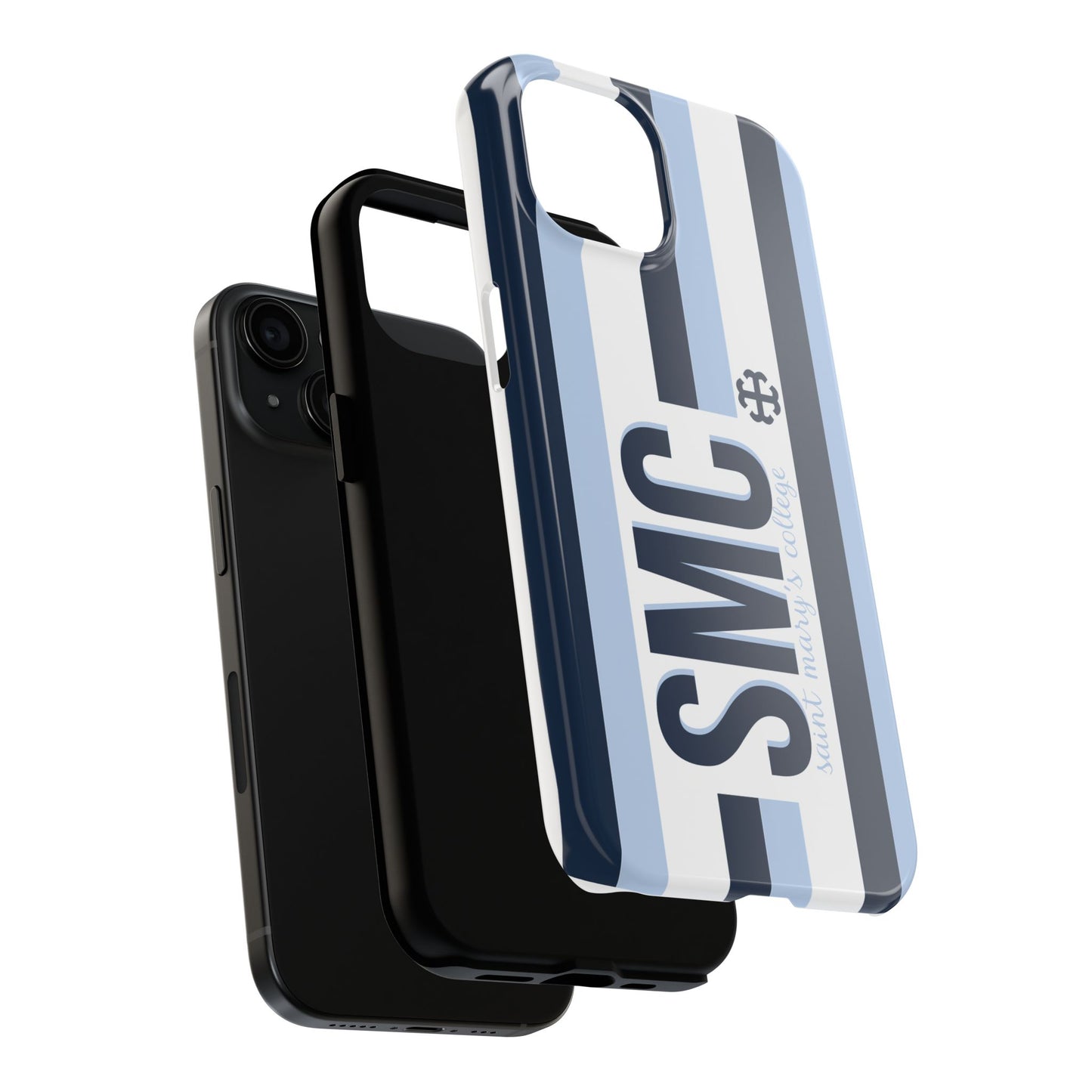 Saint Mary's College Phone Case SMC Navy/Belles Blue/White French Cross | Better in Blue Co.