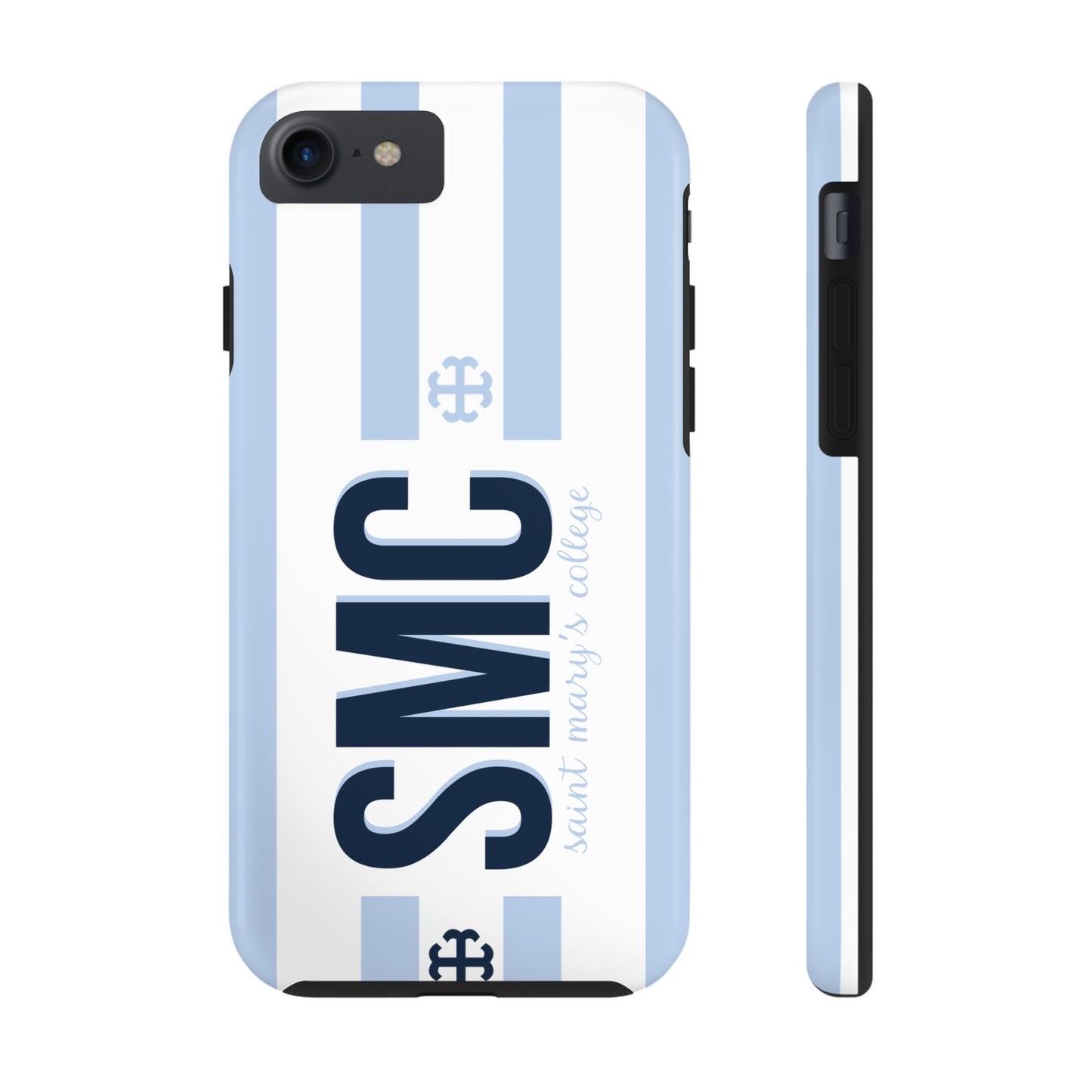 Saint Mary's College Belles Blue Striped Phone Case | French Cross | Better in Blue Co.