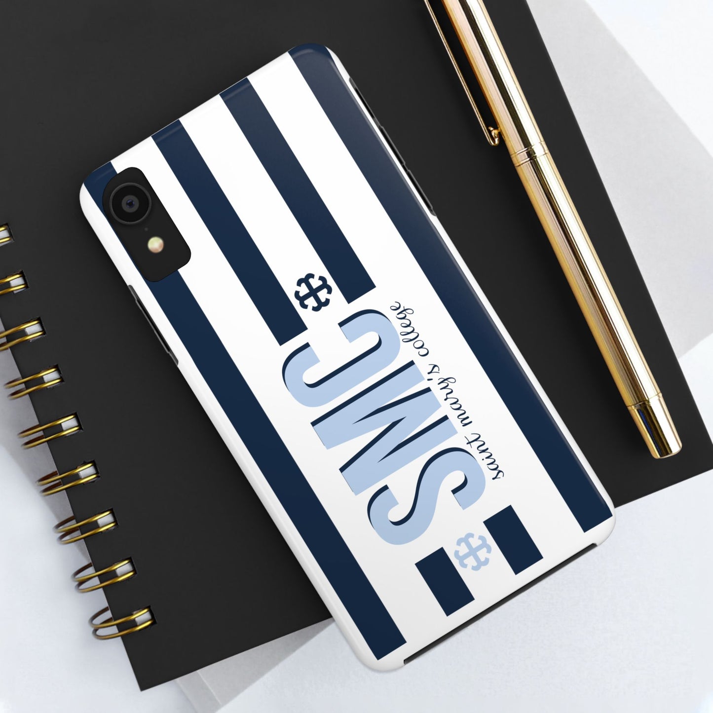 Saint Mary's College Navy Blue Striped Phone Case | French Cross | Better in Blue Co.