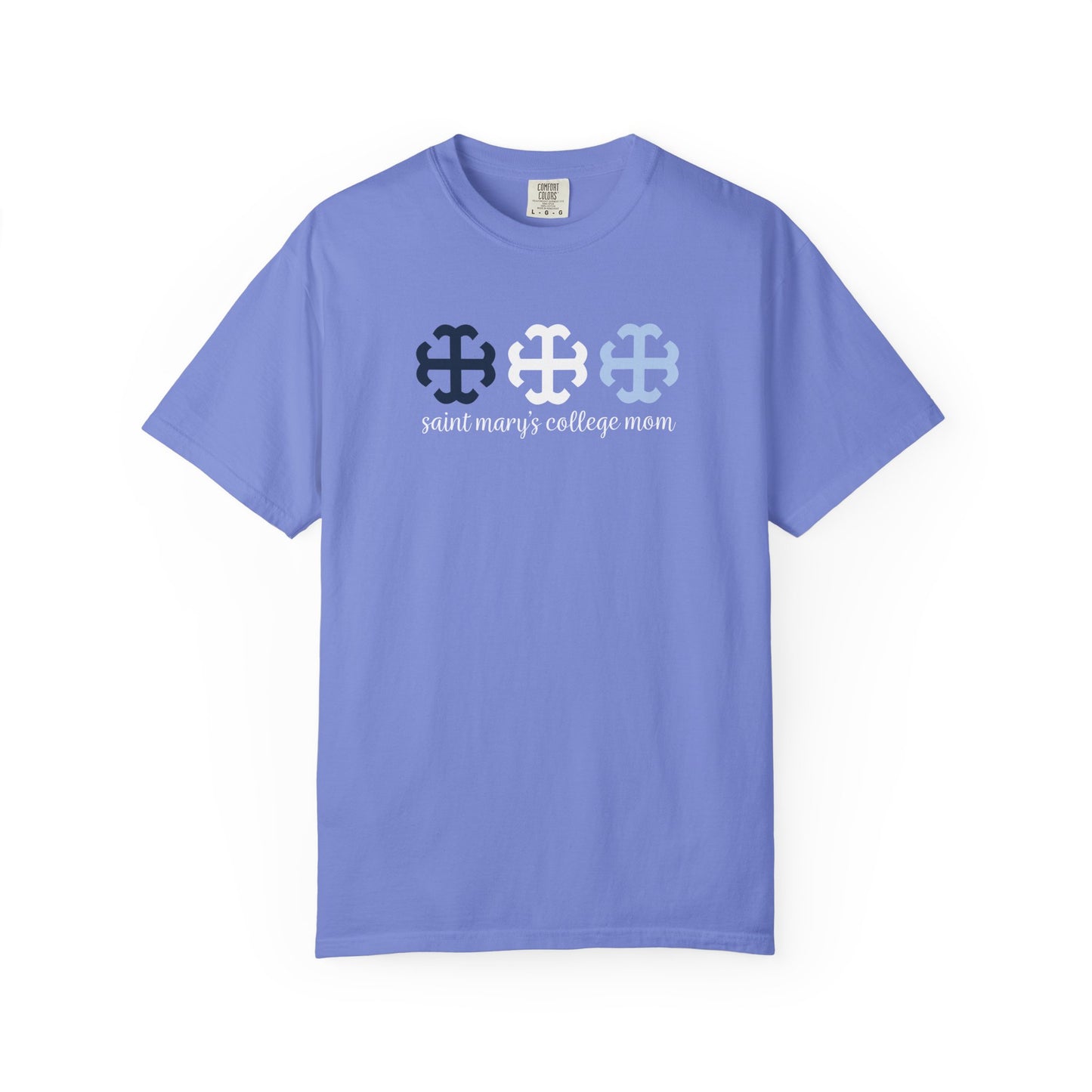 Saint Mary's College French Cross Mom Tee | Belles | Smick | Better in Blue Co.