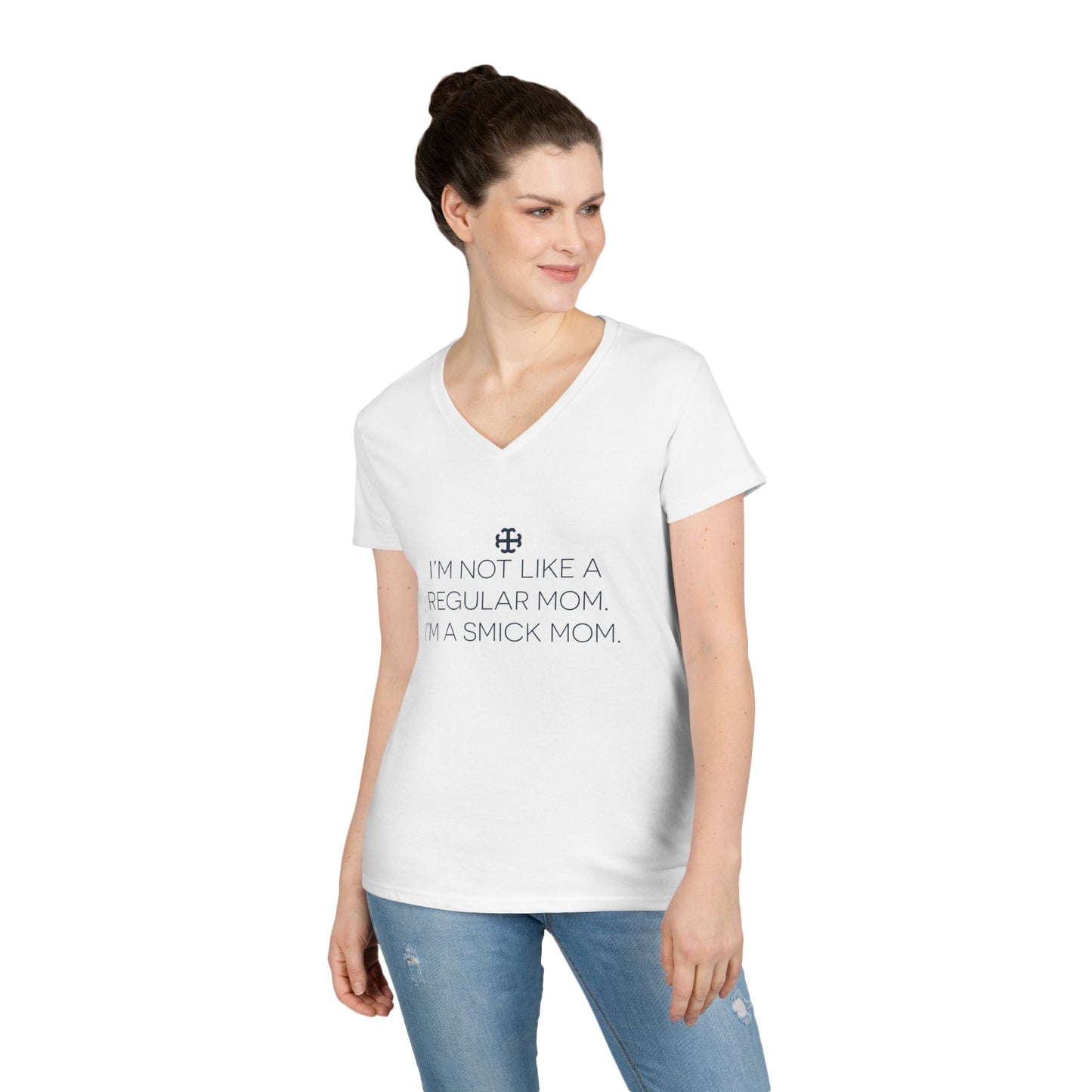 Saint Mary's College "I'm a Smick Mom" Ladies' V-Neck T-Shirt