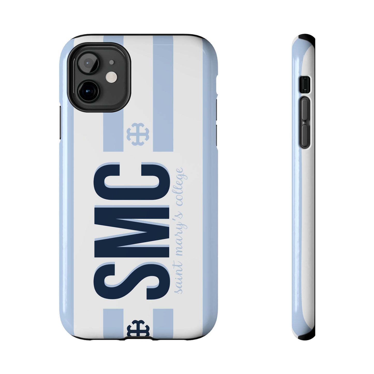 Saint Mary's College Belles Blue Striped Phone Case | French Cross | Better in Blue Co.