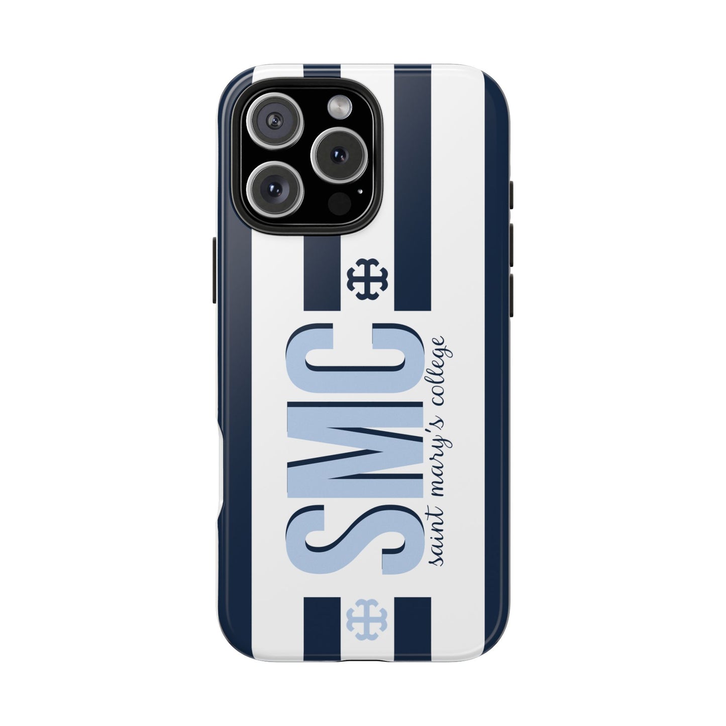 Saint Mary's College Navy Blue Striped Phone Case | French Cross | Better in Blue Co.