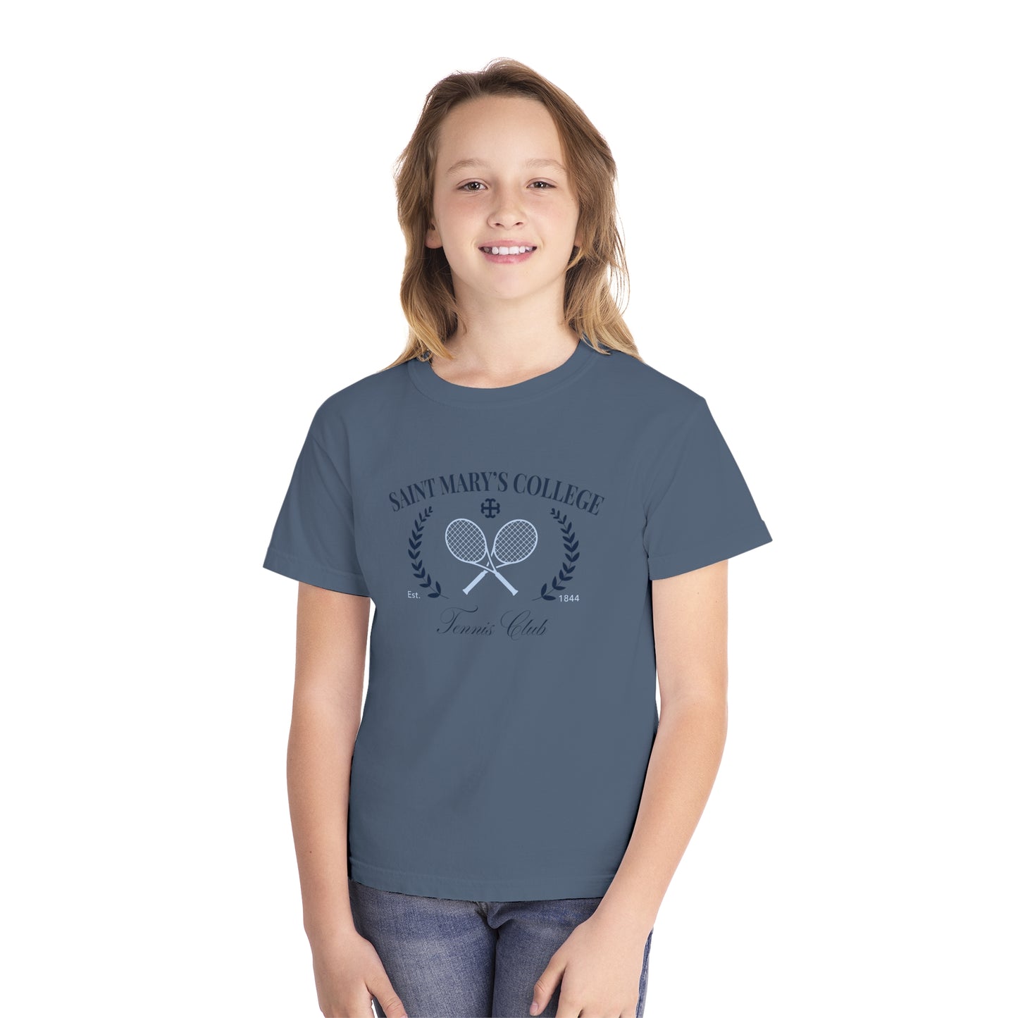 Saint Mary's College Tennis Club T-Shirt | Youth Tee | French Cross | Better in Blue Co.