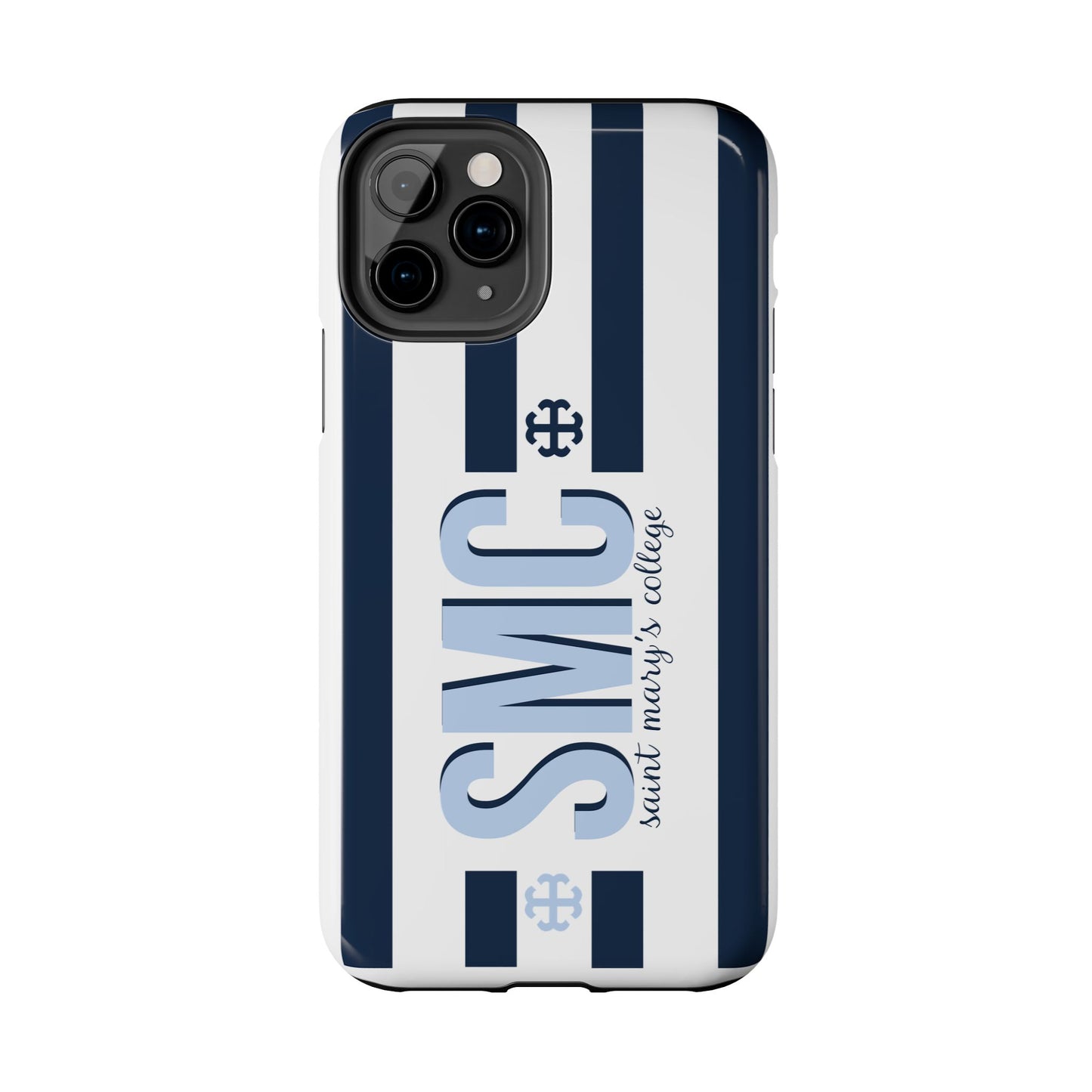 Saint Mary's College Navy Blue Striped Phone Case | French Cross | Better in Blue Co.
