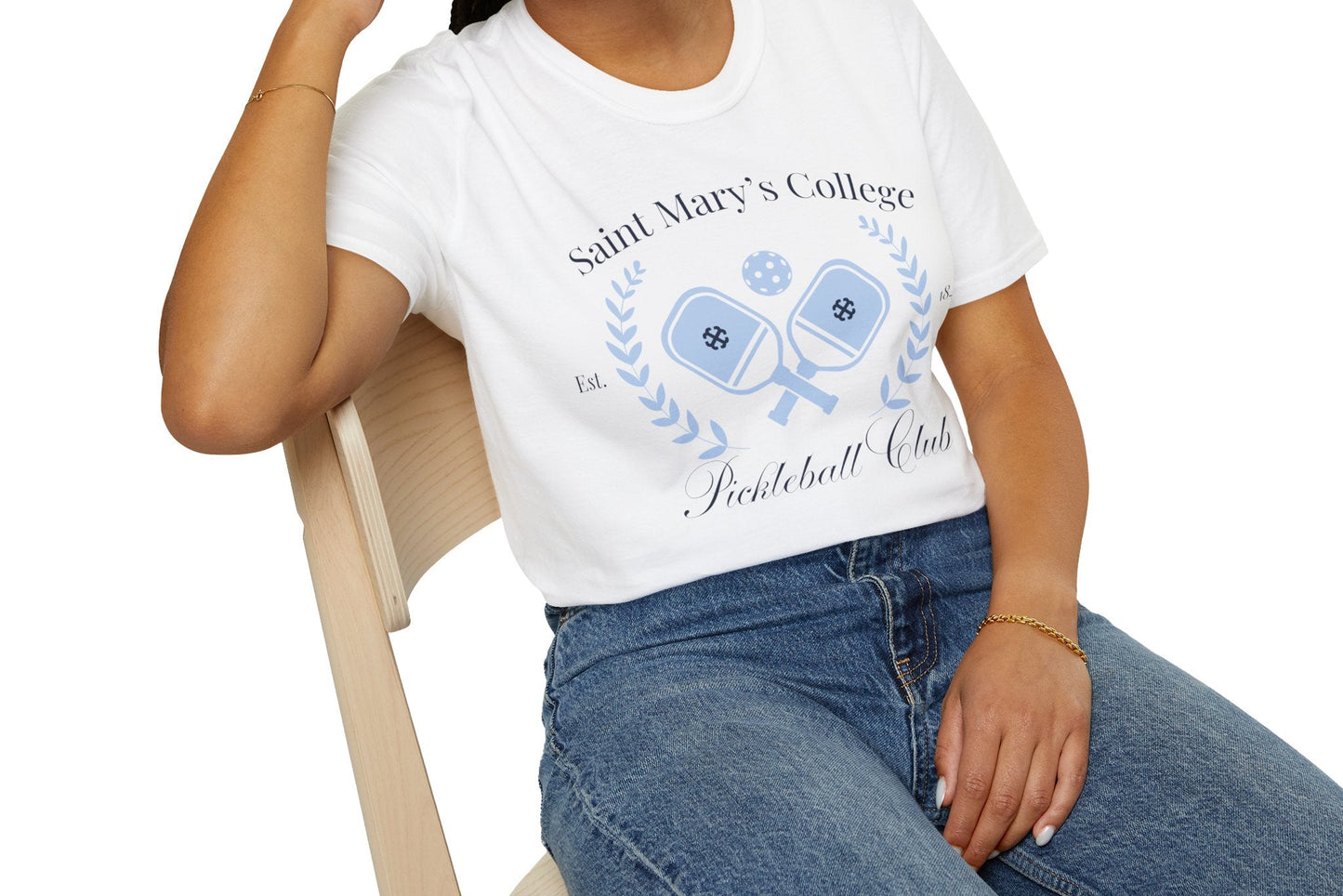Saint Mary's College Pickleball Club T-Shirt | French Cross | Better in Blue Co.