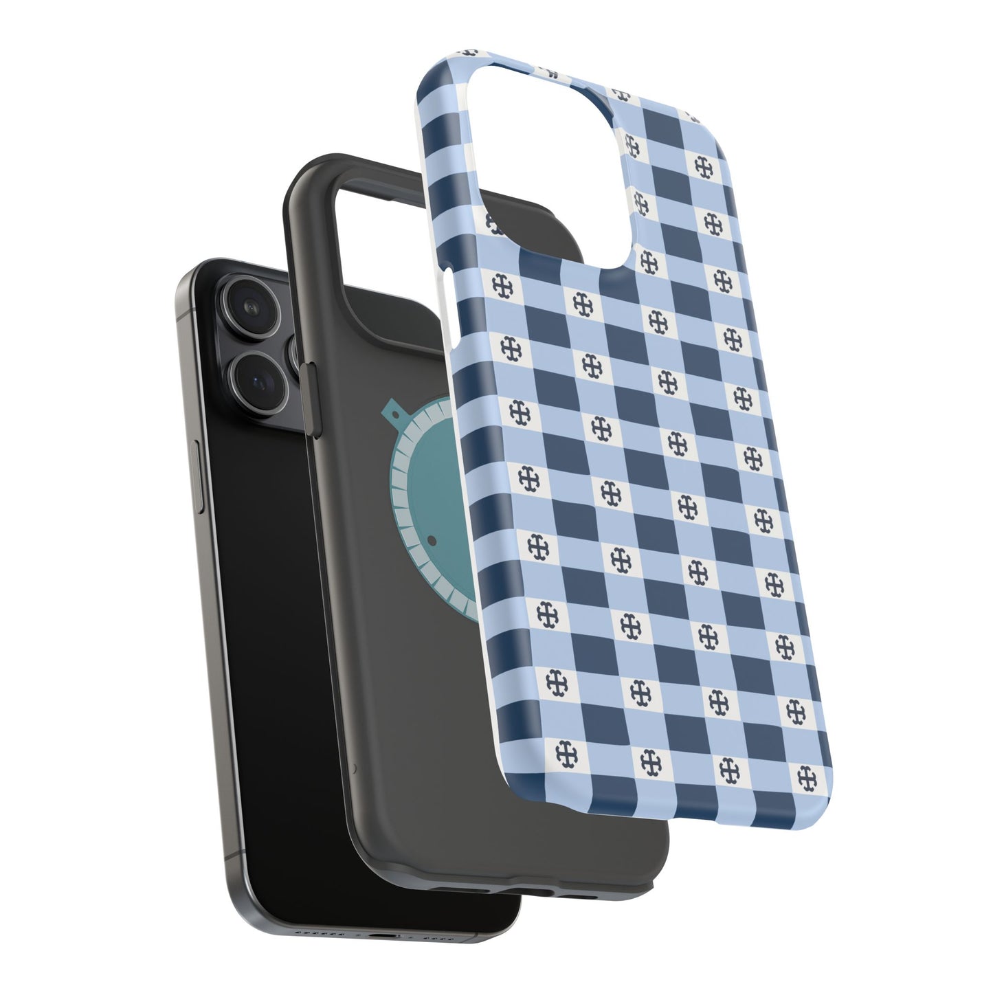 Saint Mary's College Gingham French Cross Magnetic Phone Case | Belles Blue | Better in Blue Co.