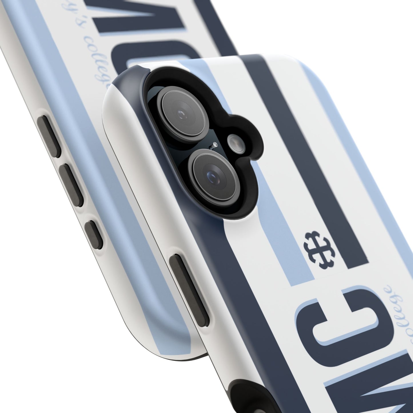 Saint Mary's College Navy/Belles Blue Striped Magnetic Phone Case | French Cross | Better in Blue Co.