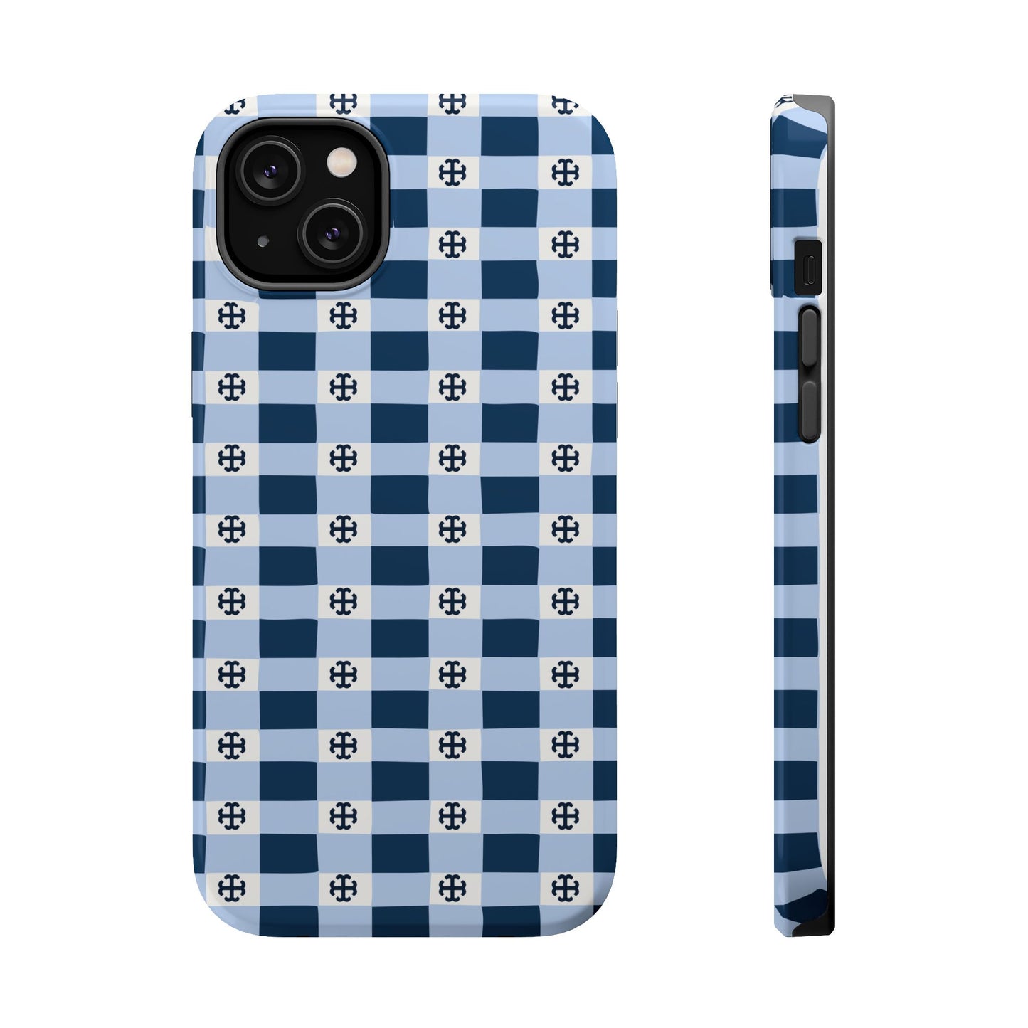 Saint Mary's College Gingham French Cross Magnetic Phone Case | Belles Blue | Better in Blue Co.