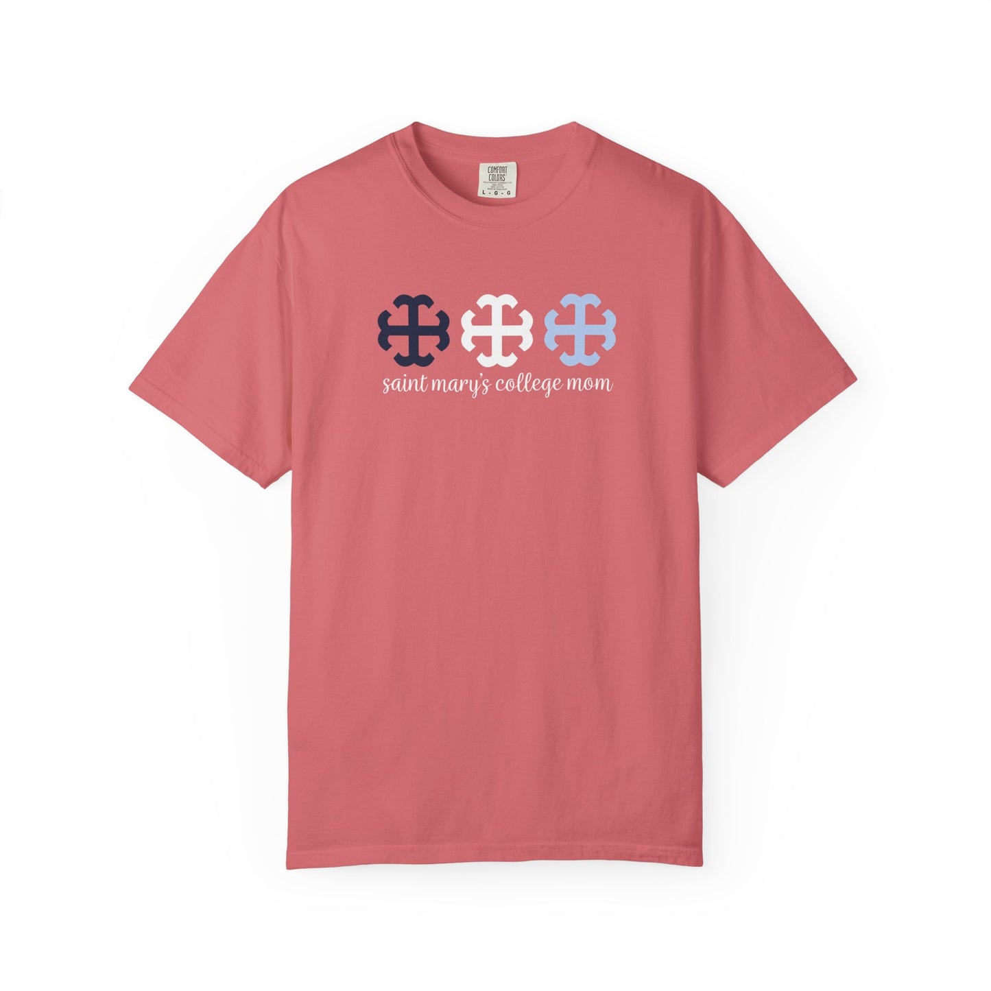 Saint Mary's College French Cross Mom Tee | Belles | Smick | Better in Blue Co.