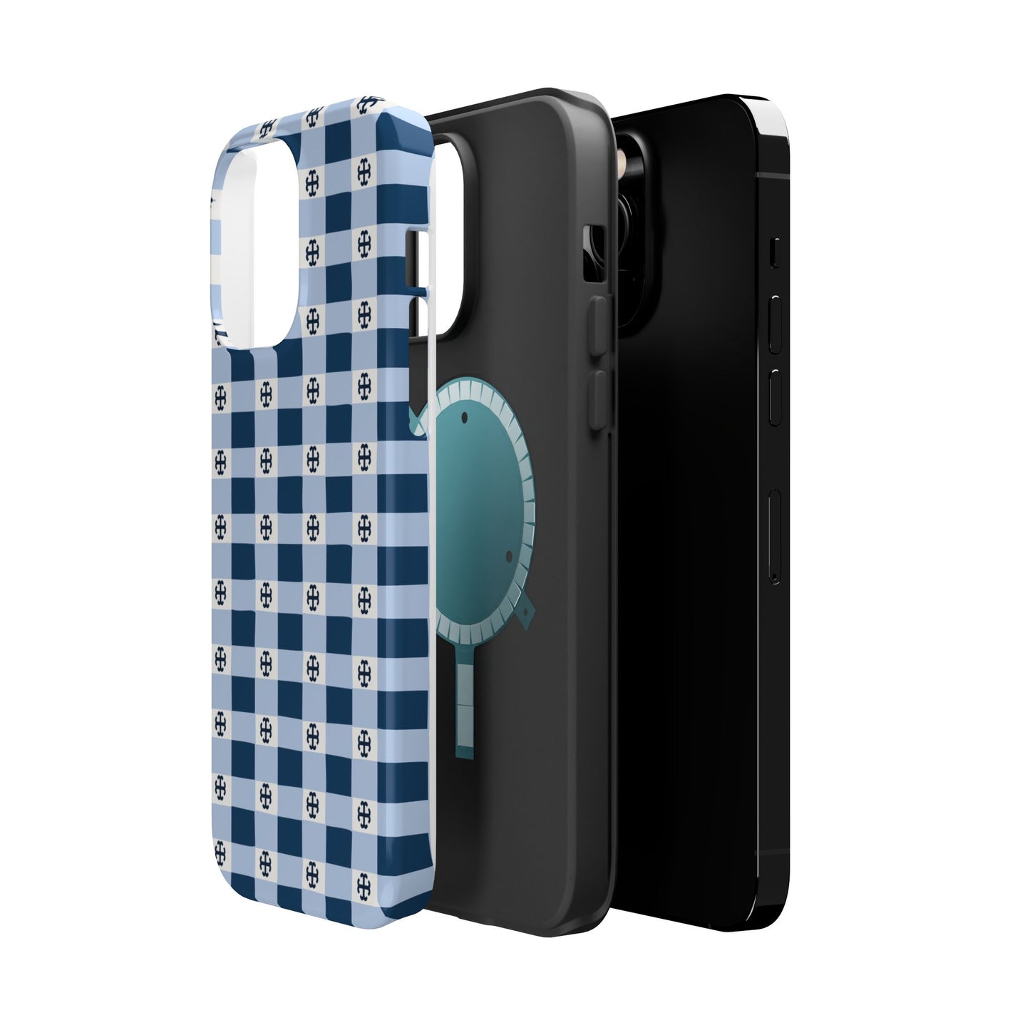 Saint Mary's College Gingham French Cross Magnetic Phone Case | Belles Blue | Better in Blue Co.