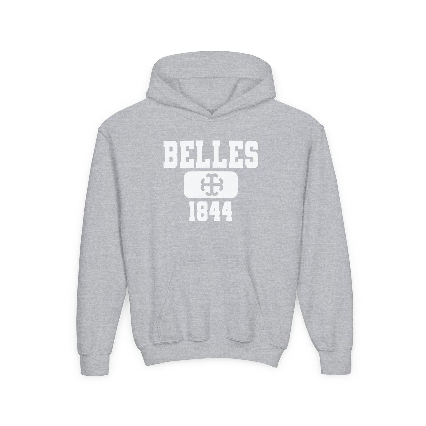 Youth Saint Mary's College Belles 1844 Heavy Blend Hooded Sweatshirt | French Cross | Better in Blue Co.