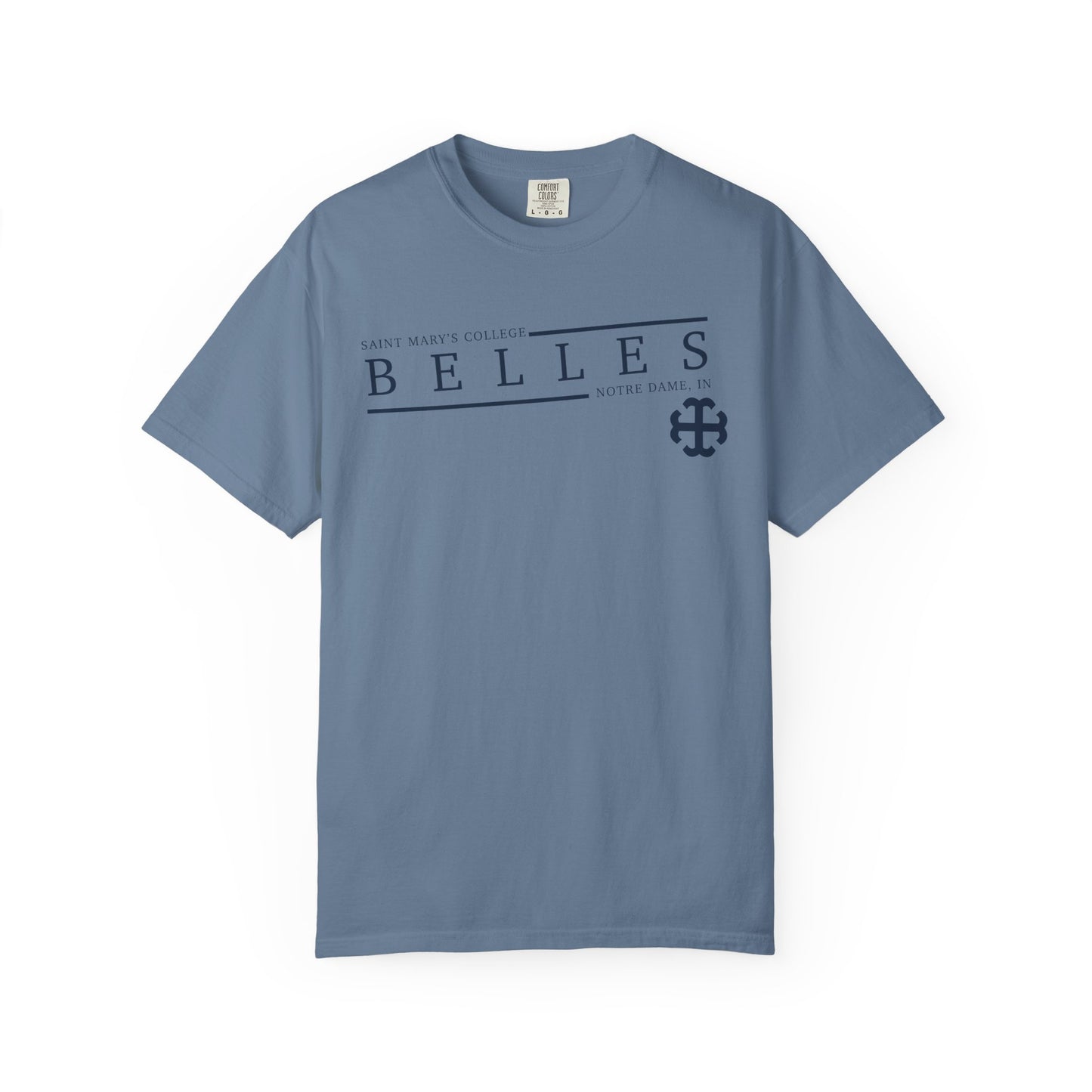 Saint Mary's College Belles Comfort Colors Unisex T-Shirt | French Cross | Notre Dame, IN | Better in Blue Co.
