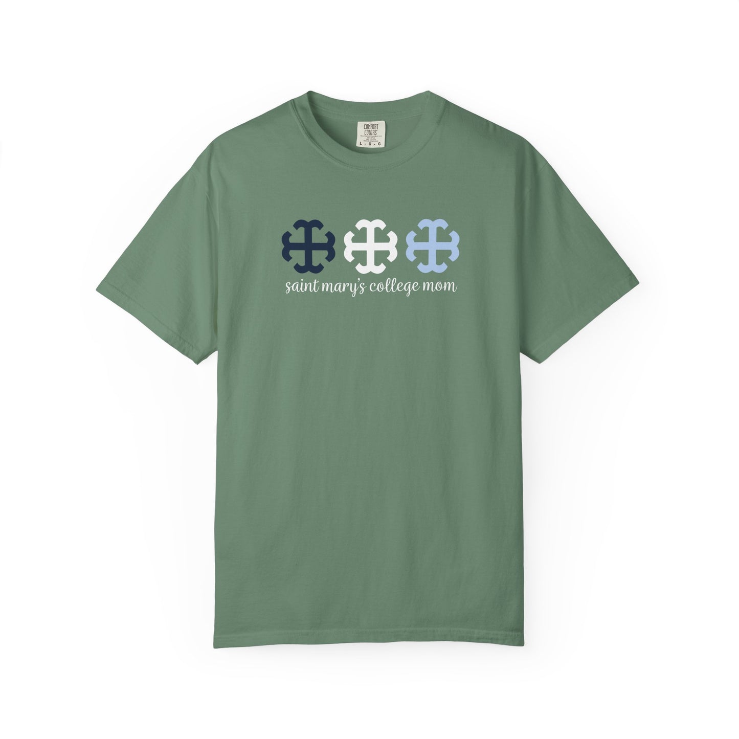 Saint Mary's College French Cross Mom Tee | Belles | Smick | Better in Blue Co.