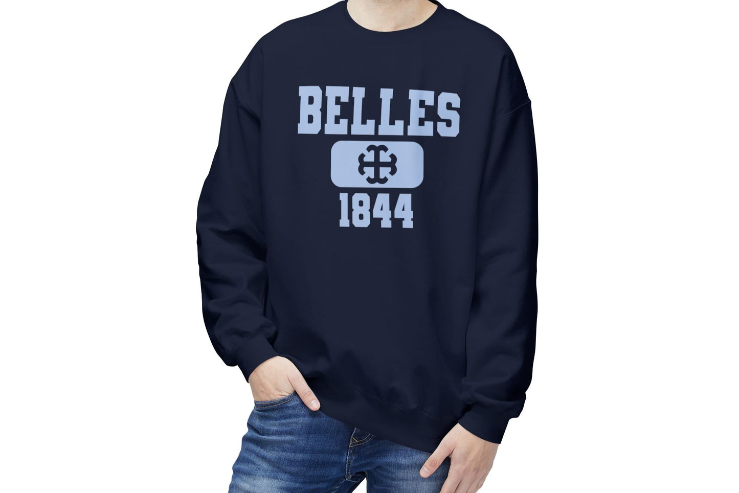 Saint Mary's College Belles 1844 Lightweight Crewneck | French Cross | Better in Blue Co.