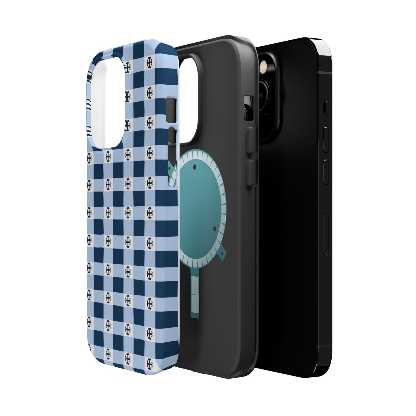 Saint Mary's College Gingham French Cross Magnetic Phone Case | Belles Blue | Better in Blue Co.