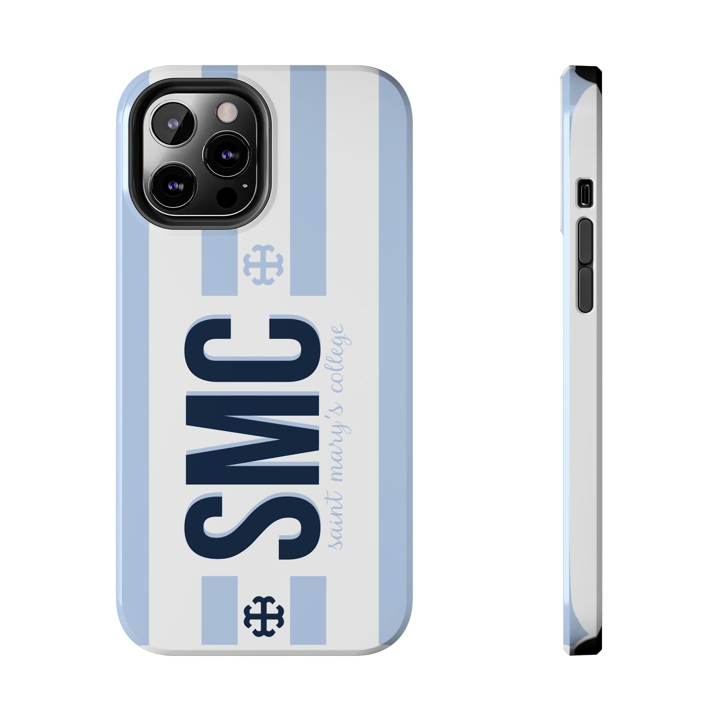 Saint Mary's College Belles Blue Striped Phone Case | French Cross | Better in Blue Co.