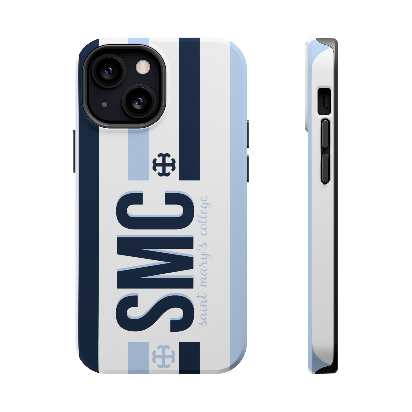 Saint Mary's College Navy/Belles Blue Striped Magnetic Phone Case | French Cross | Better in Blue Co.