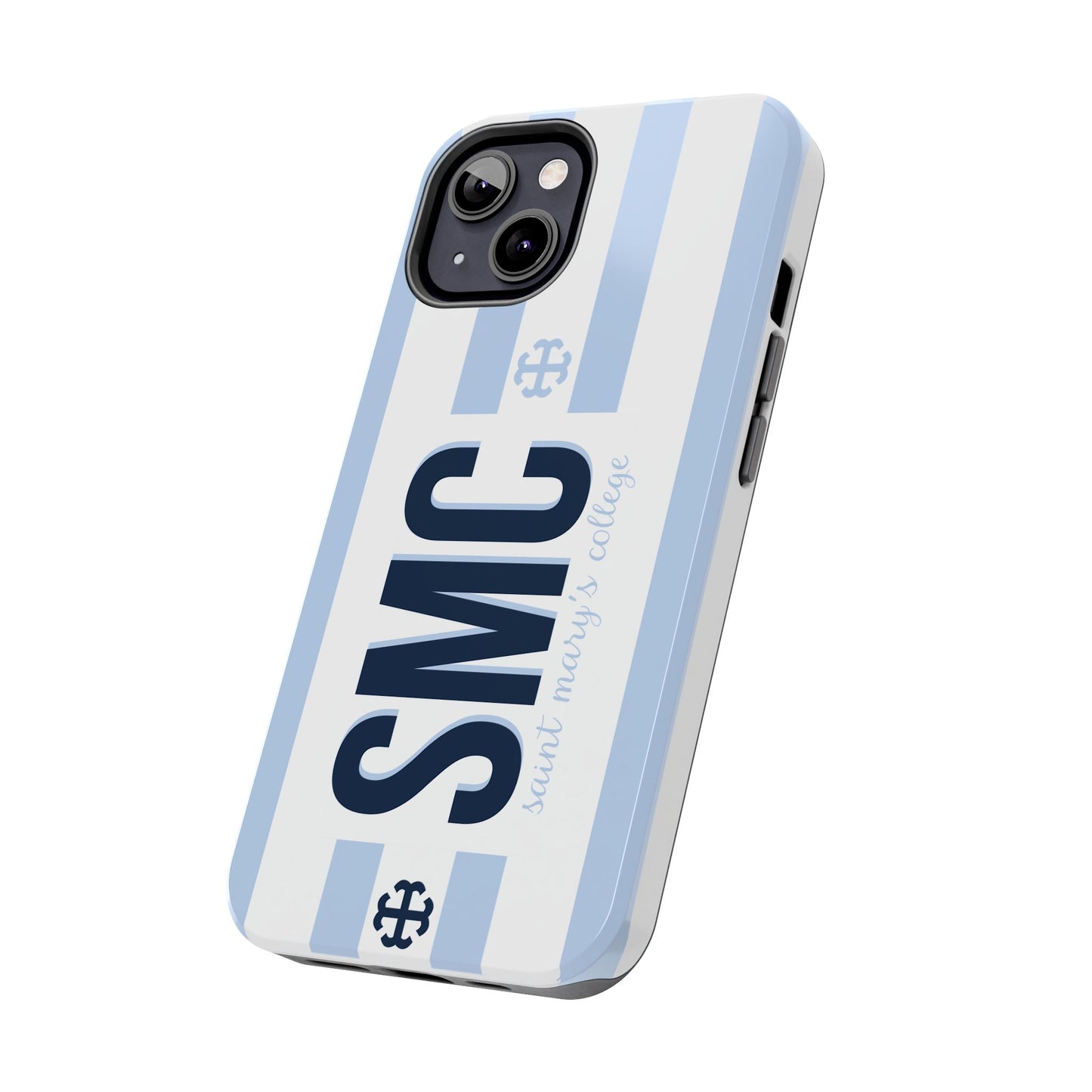 Saint Mary's College Belles Blue Striped Phone Case | French Cross | Better in Blue Co.