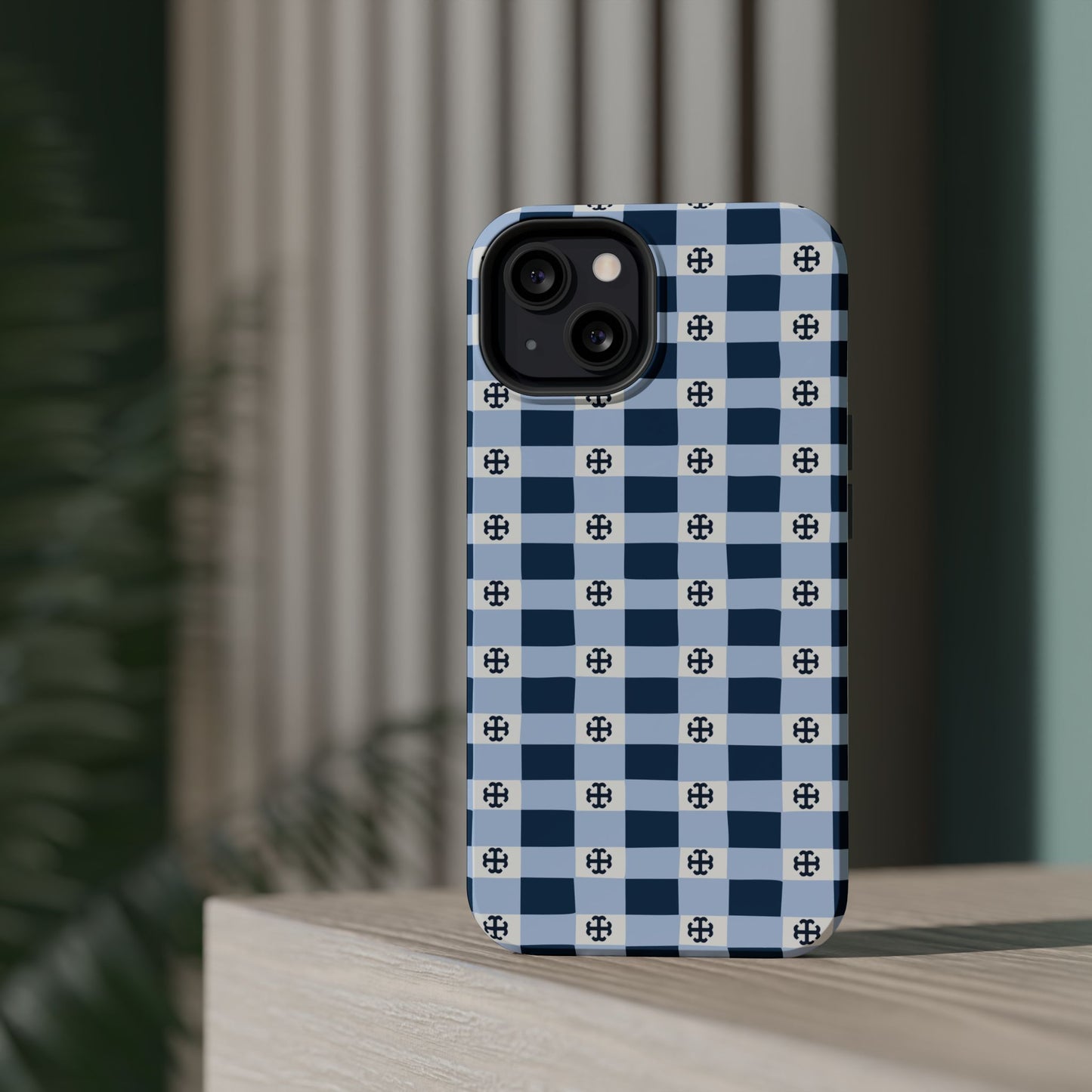 Saint Mary's College Gingham French Cross Magnetic Phone Case | Belles Blue | Better in Blue Co.