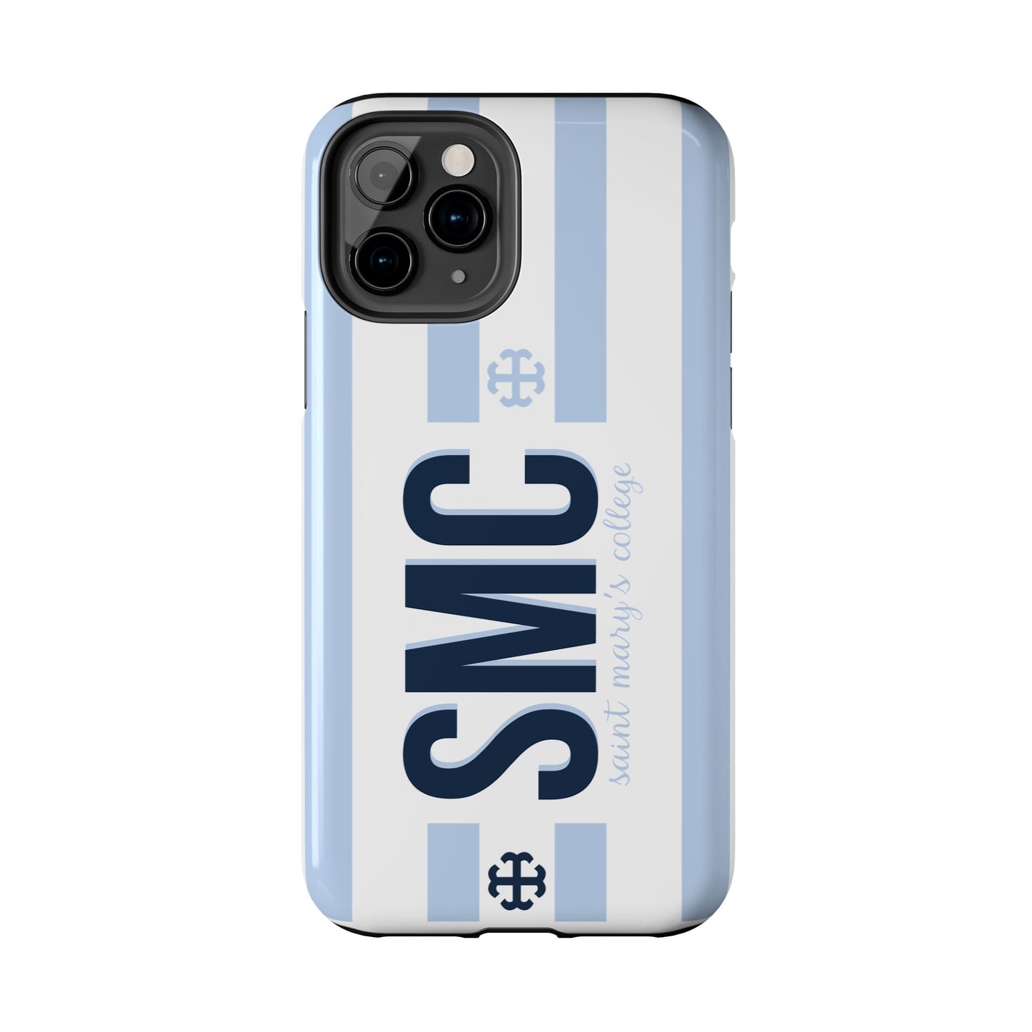 Saint Mary's College Belles Blue Striped Phone Case | French Cross | Better in Blue Co.