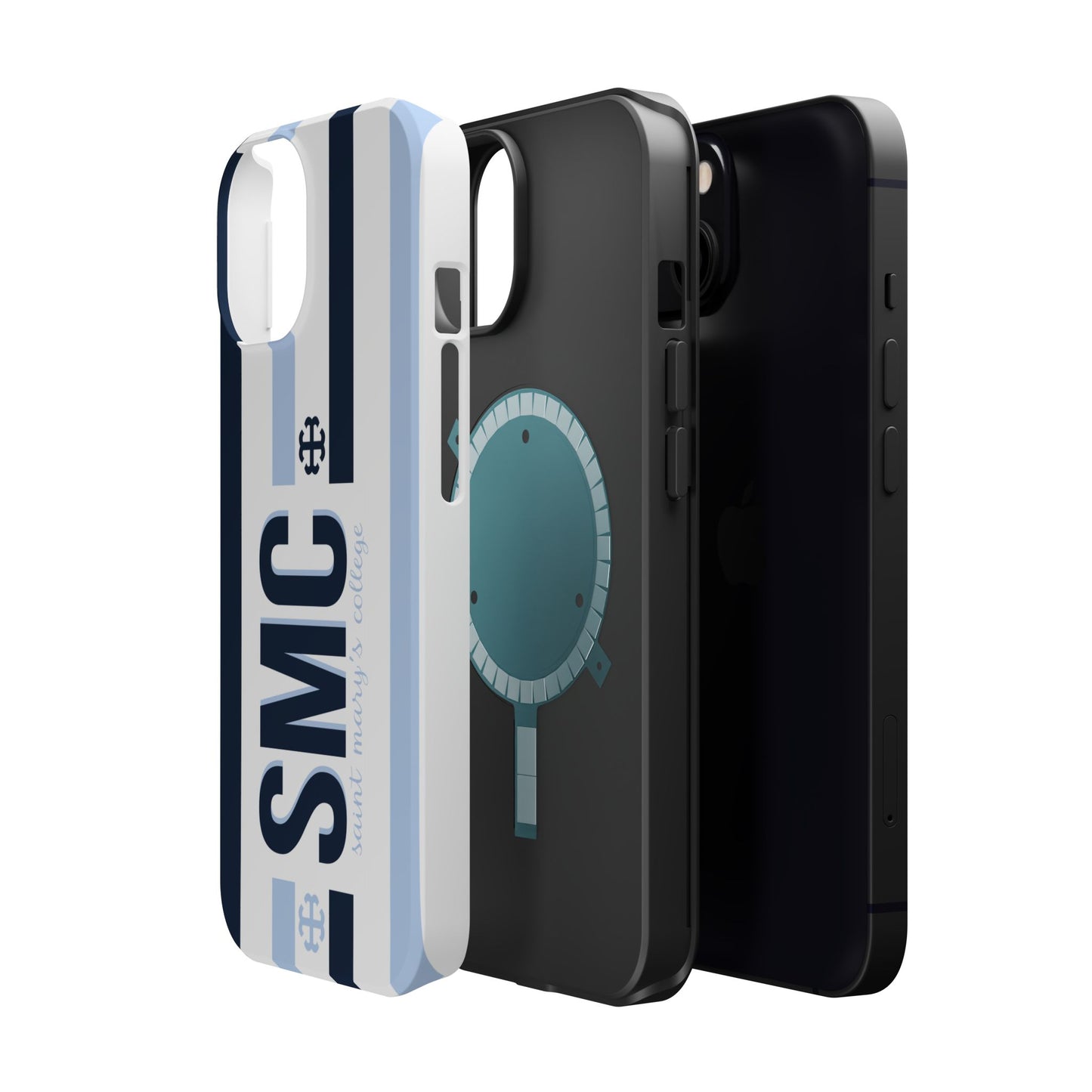 Saint Mary's College Navy/Belles Blue Striped Magnetic Phone Case | French Cross | Better in Blue Co.