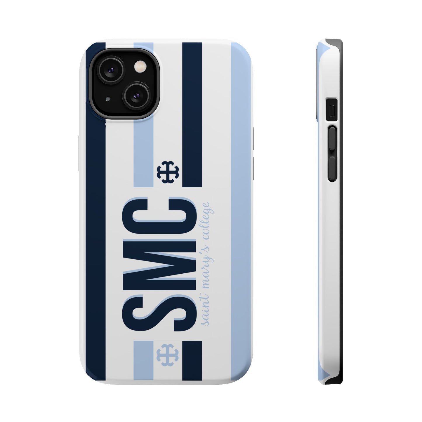 Saint Mary's College Navy/Belles Blue Striped Magnetic Phone Case | French Cross | Better in Blue Co.