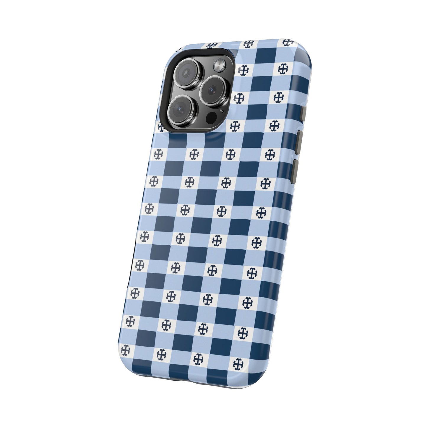 Saint Mary's College Gingham French Cross Magnetic Phone Case | Belles Blue | Better in Blue Co.