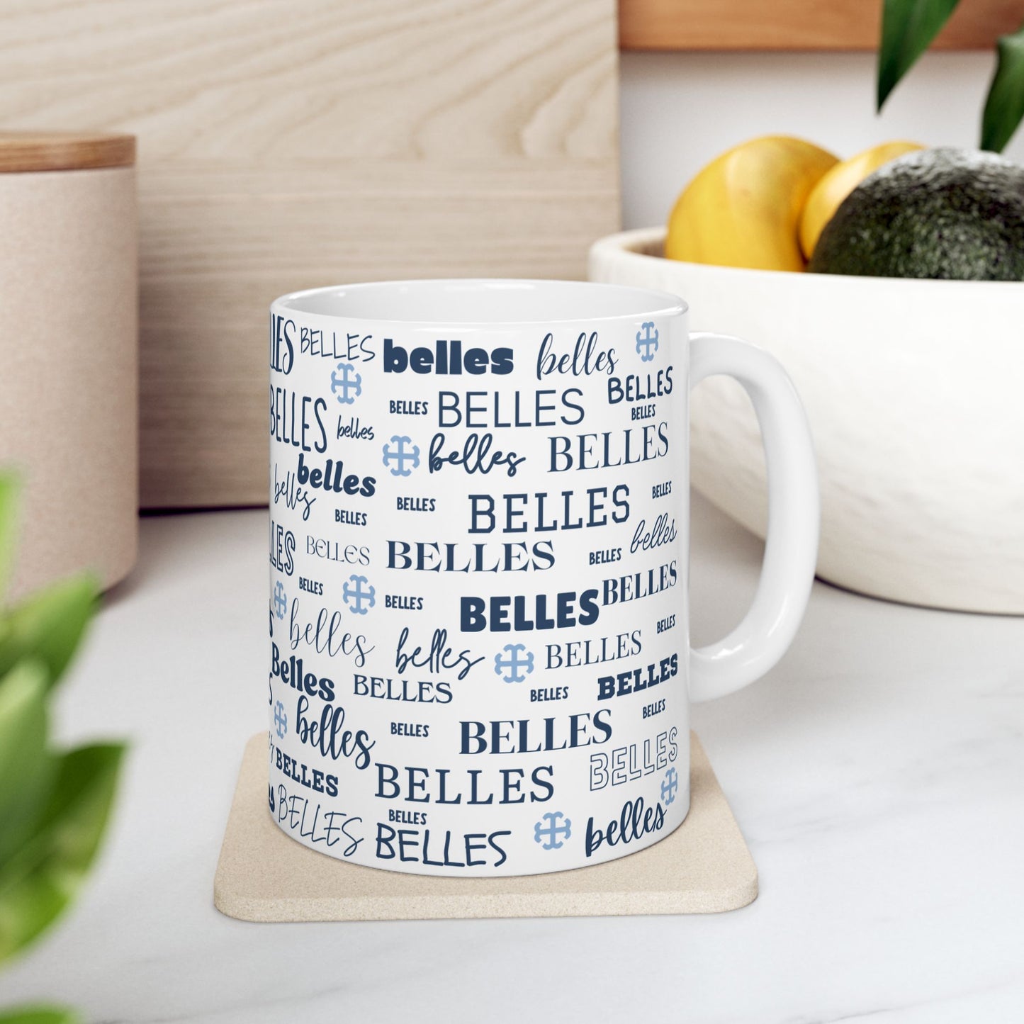 Saint Mary's College Belles Ceramic Mug | French Cross | Smick | Better in Blue Co.