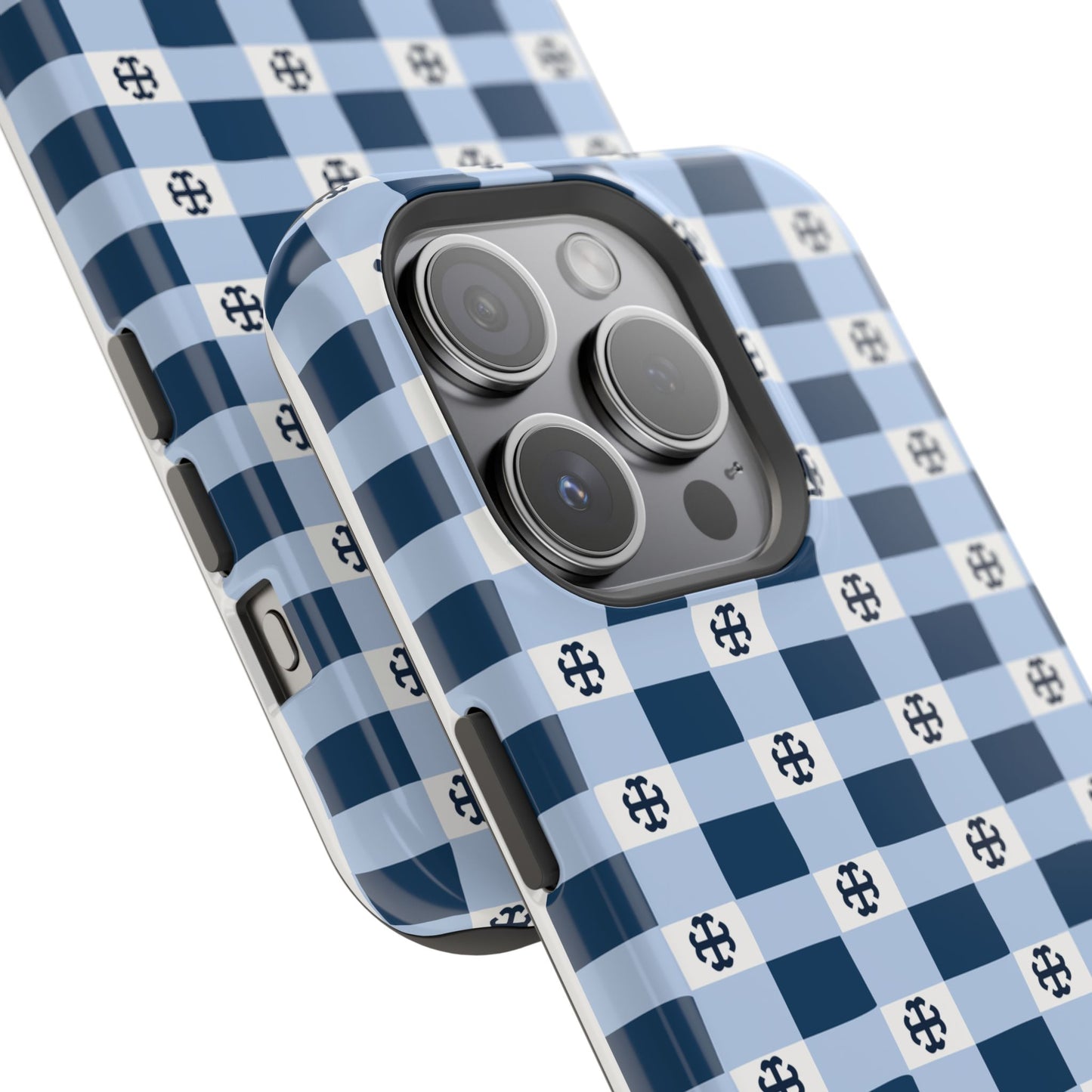 Saint Mary's College Gingham French Cross Magnetic Phone Case | Belles Blue | Better in Blue Co.
