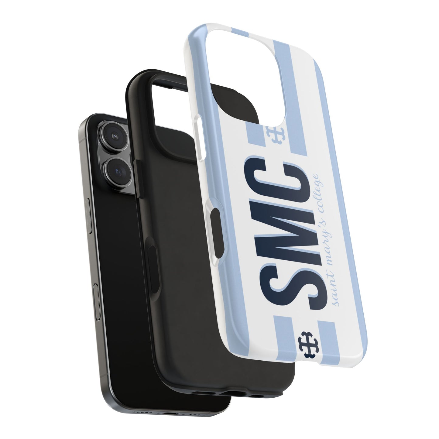 Saint Mary's College Belles Blue Striped Phone Case | French Cross | Better in Blue Co.