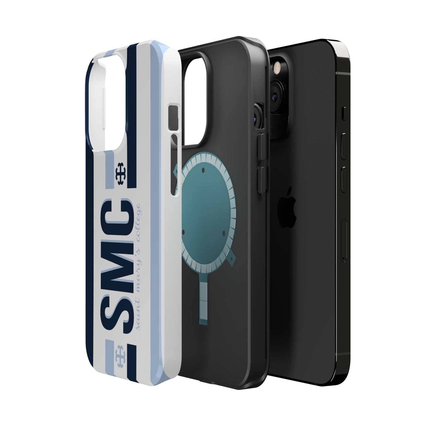 Saint Mary's College Navy/Belles Blue Striped Magnetic Phone Case | French Cross | Better in Blue Co.