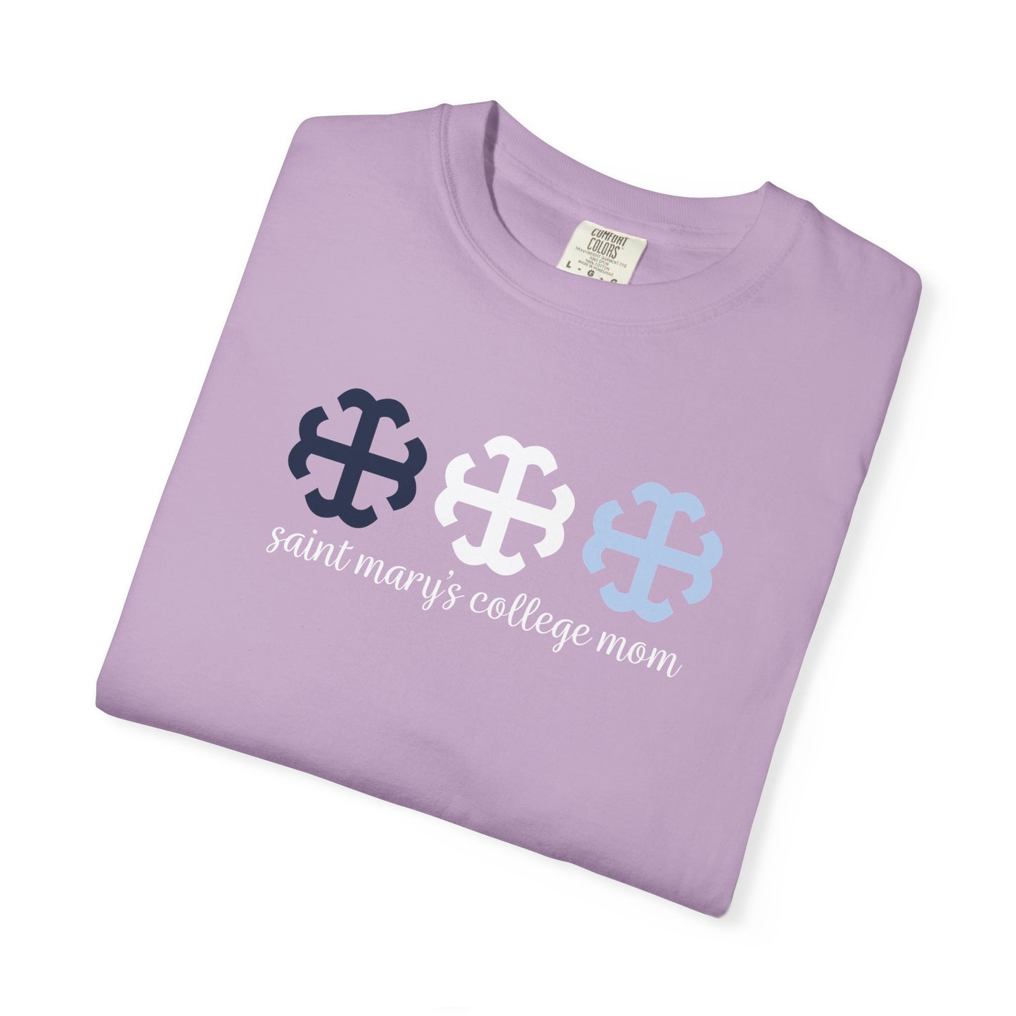 Saint Mary's College French Cross Mom Tee | Belles | Smick | Better in Blue Co.