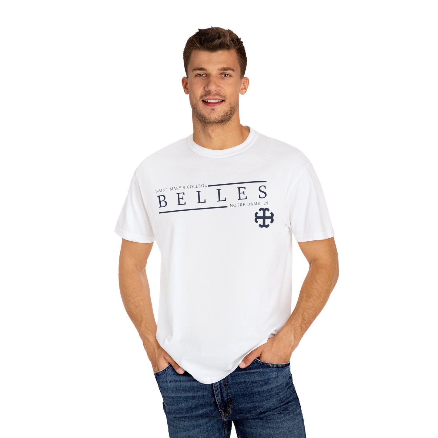 Saint Mary's College Belles Comfort Colors Unisex T-Shirt | French Cross | Notre Dame, IN | Better in Blue Co.