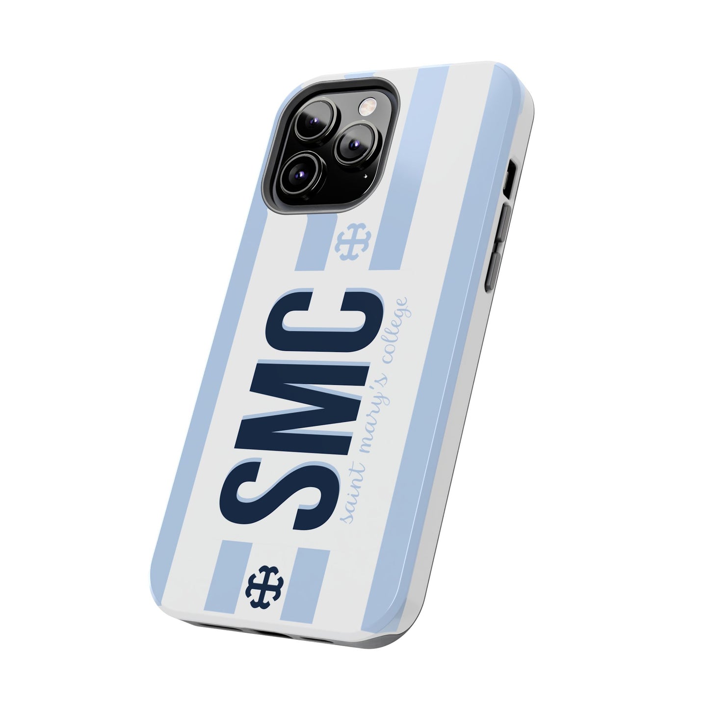 Saint Mary's College Belles Blue Striped Phone Case | French Cross | Better in Blue Co.