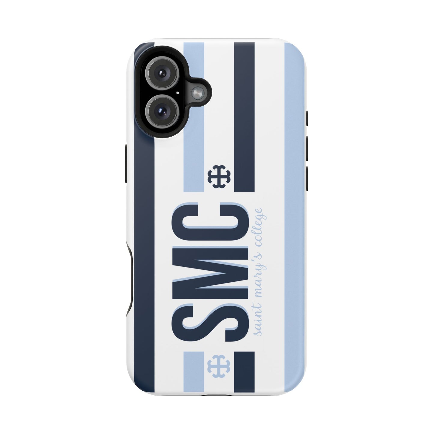 Saint Mary's College Navy/Belles Blue Striped Magnetic Phone Case | French Cross | Better in Blue Co.