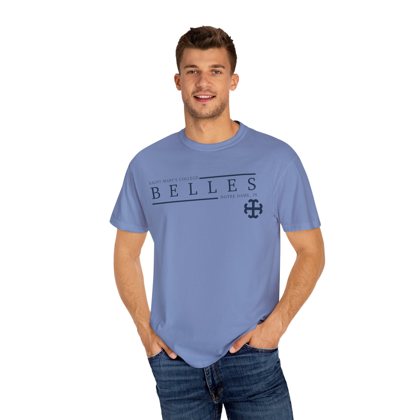 Saint Mary's College Belles Comfort Colors Unisex T-Shirt | French Cross | Notre Dame, IN | Better in Blue Co.