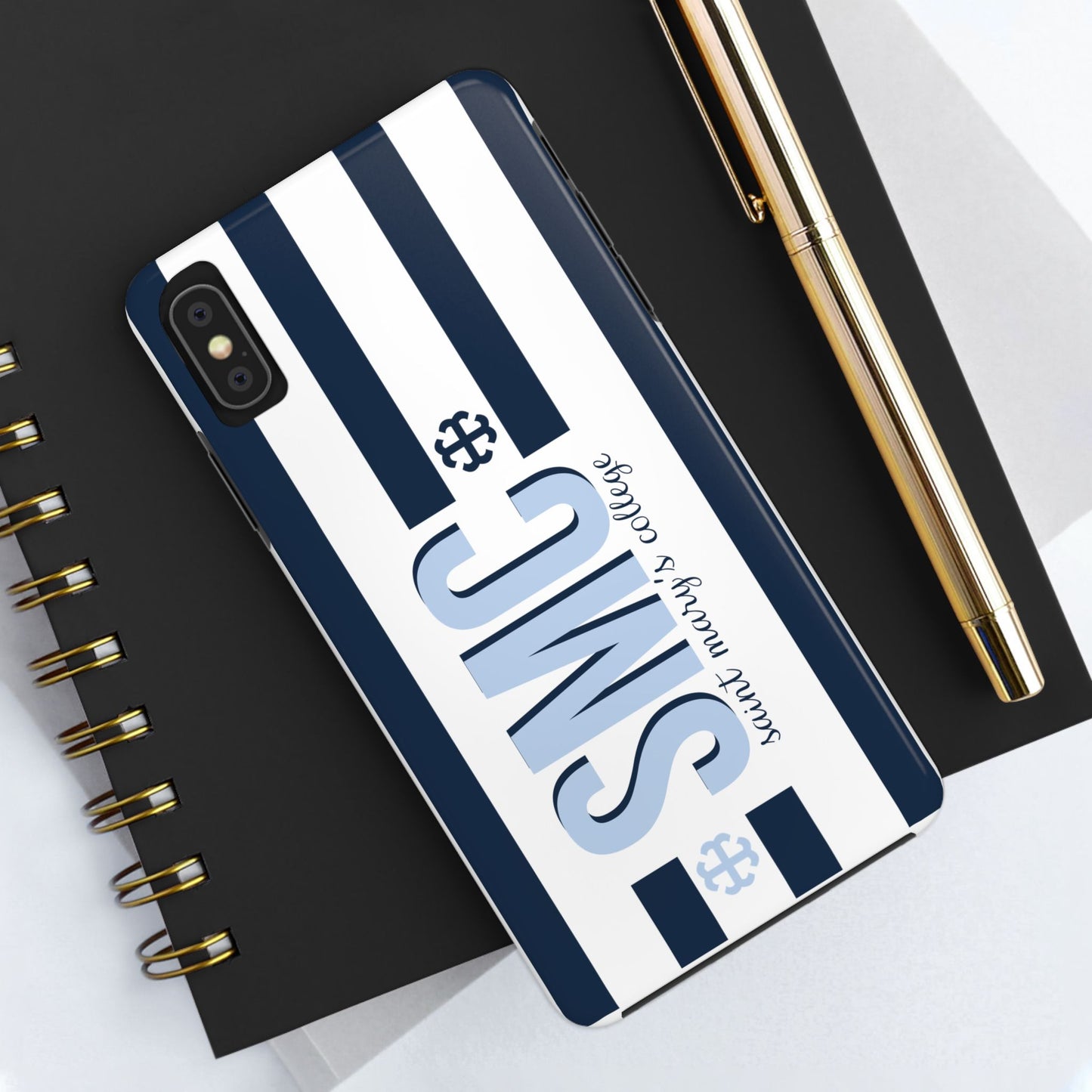Saint Mary's College Navy Blue Striped Phone Case | French Cross | Better in Blue Co.