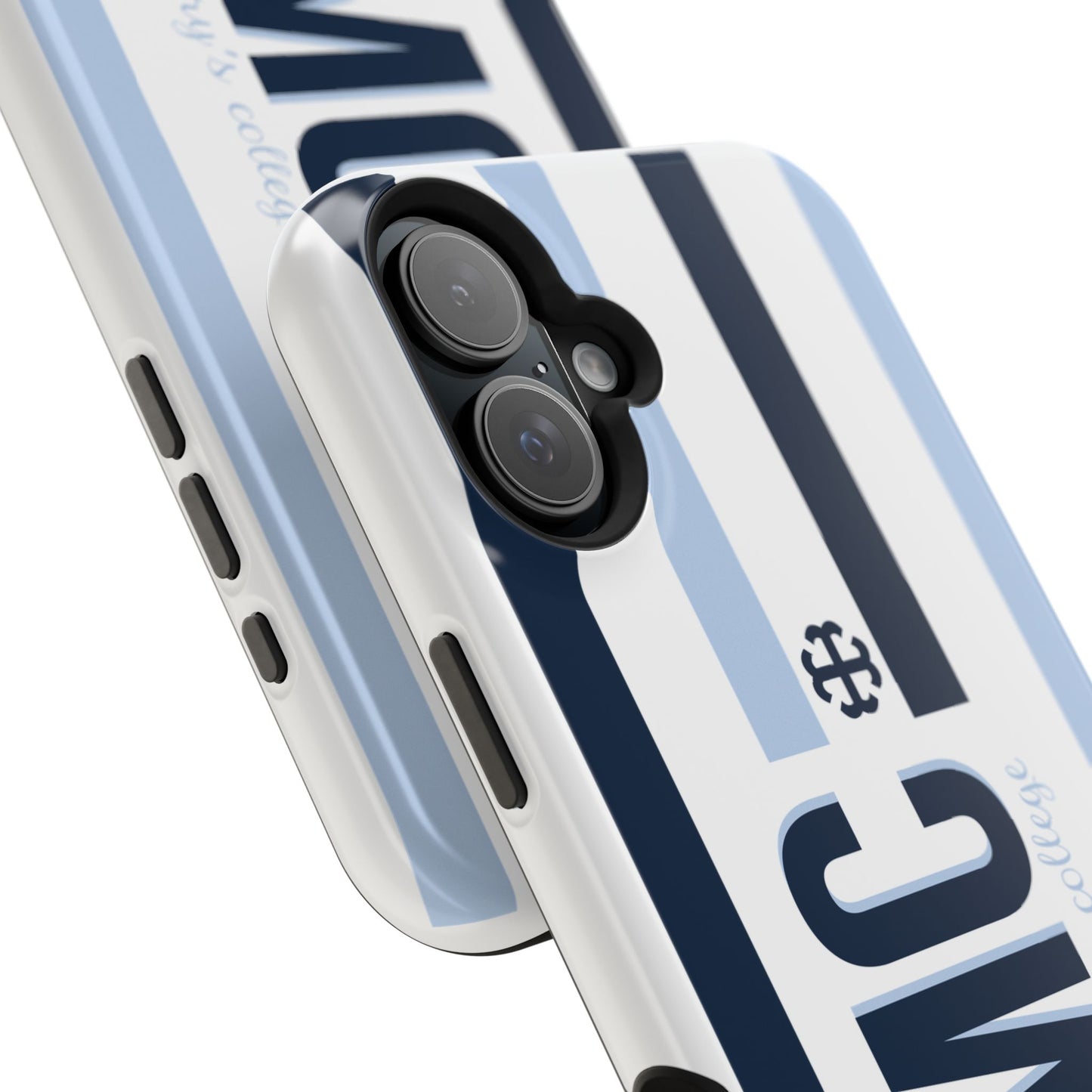 Saint Mary's College Navy/Belles Blue Striped Magnetic Phone Case | French Cross | Better in Blue Co.