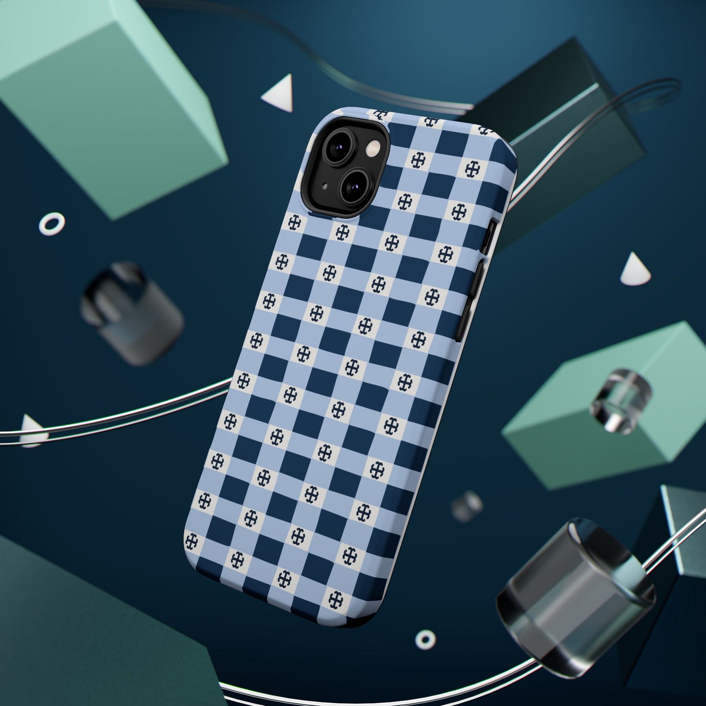 Saint Mary's College Gingham French Cross Magnetic Phone Case | Belles Blue | Better in Blue Co.