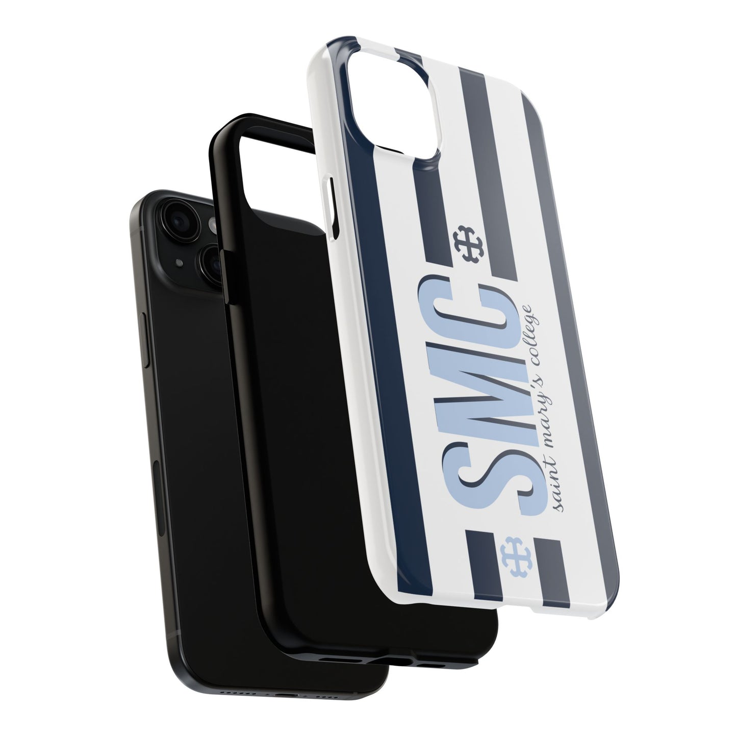 Saint Mary's College Navy Blue Striped Phone Case | French Cross | Better in Blue Co.